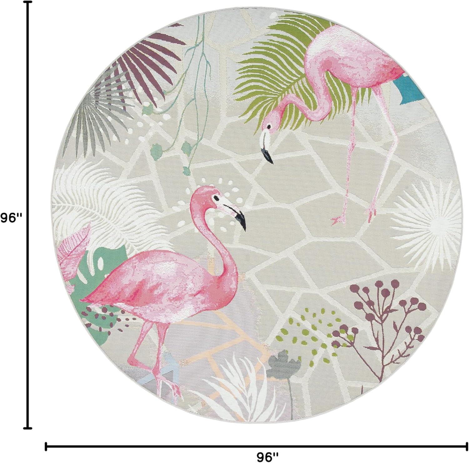 image:imageSAFAVIEH Washable Rug Outdoor Barbados Collection 53 x 76 Grey amp Pink NonShedding amp Easy to Clean Ideal for Patio Backyard Mudroom BAR551FGreyPink
