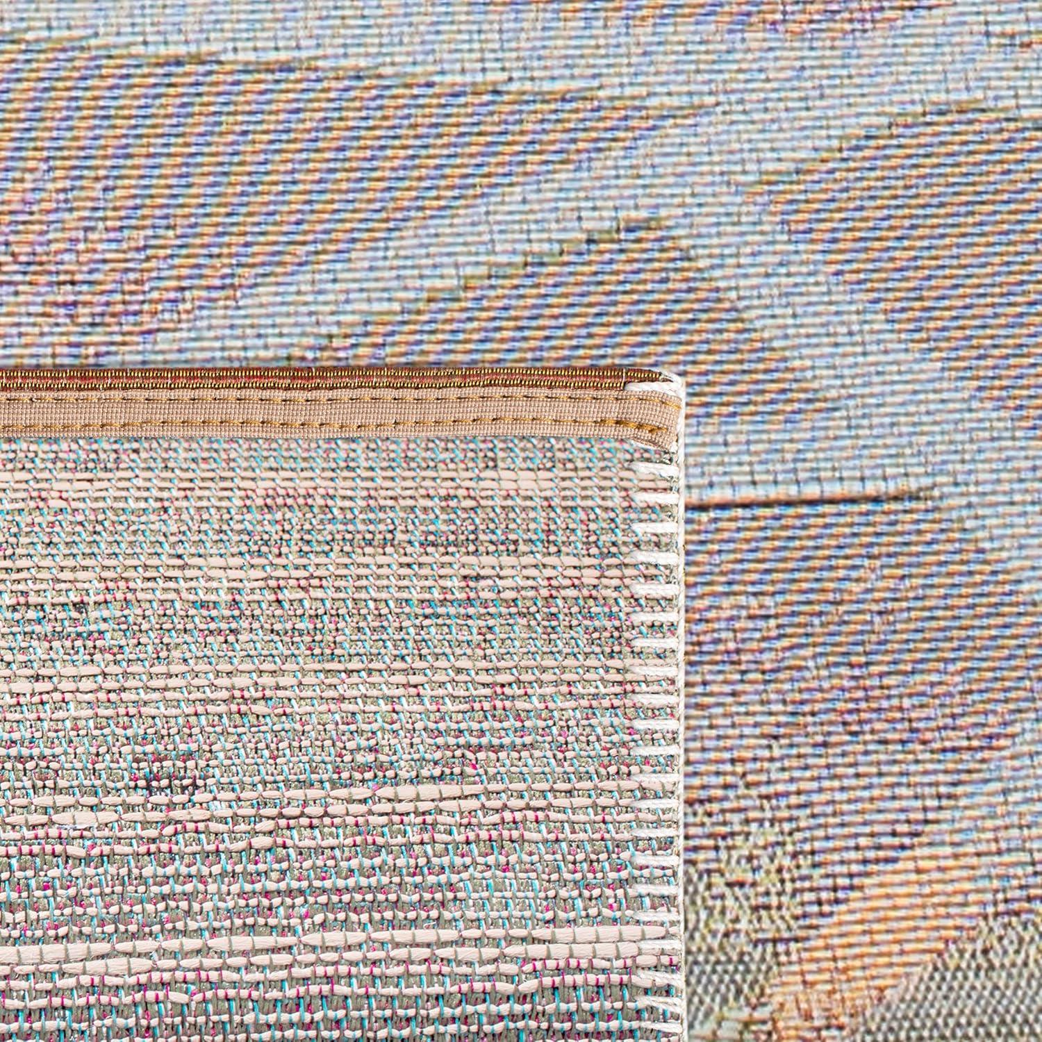 image:imageSAFAVIEH Washable Rug Outdoor Barbados Collection 53 x 76 Grey amp Pink NonShedding amp Easy to Clean Ideal for Patio Backyard Mudroom BAR551FGreyPink