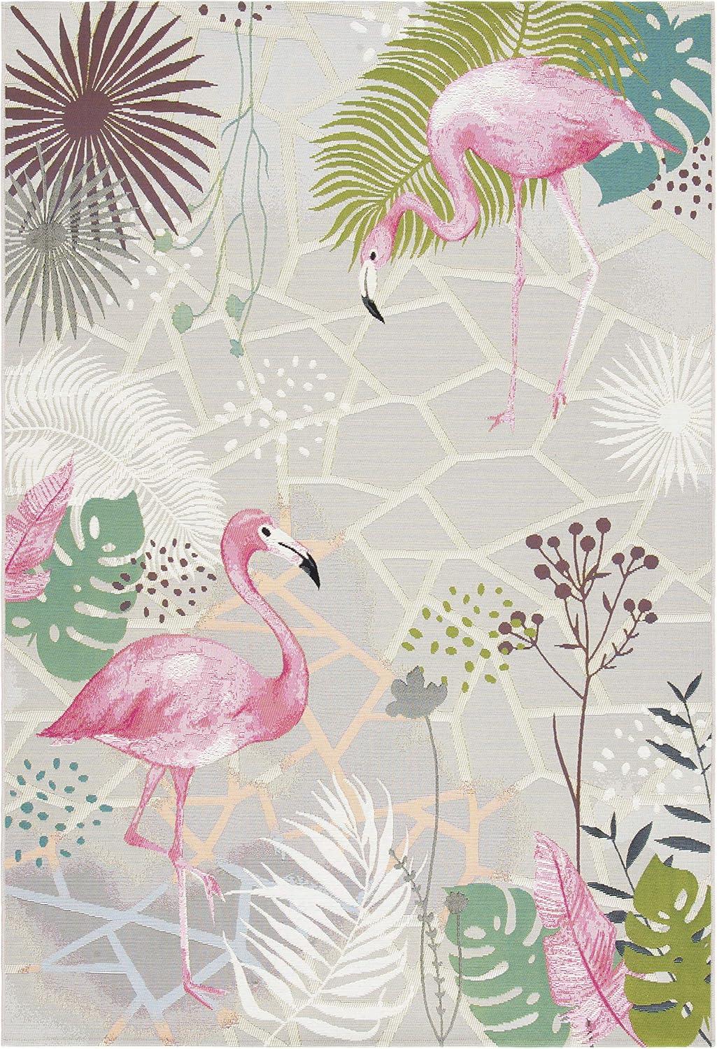 image:imageSAFAVIEH Washable Rug Outdoor Barbados Collection 53 x 76 Grey amp Pink NonShedding amp Easy to Clean Ideal for Patio Backyard Mudroom BAR551FGreyPink