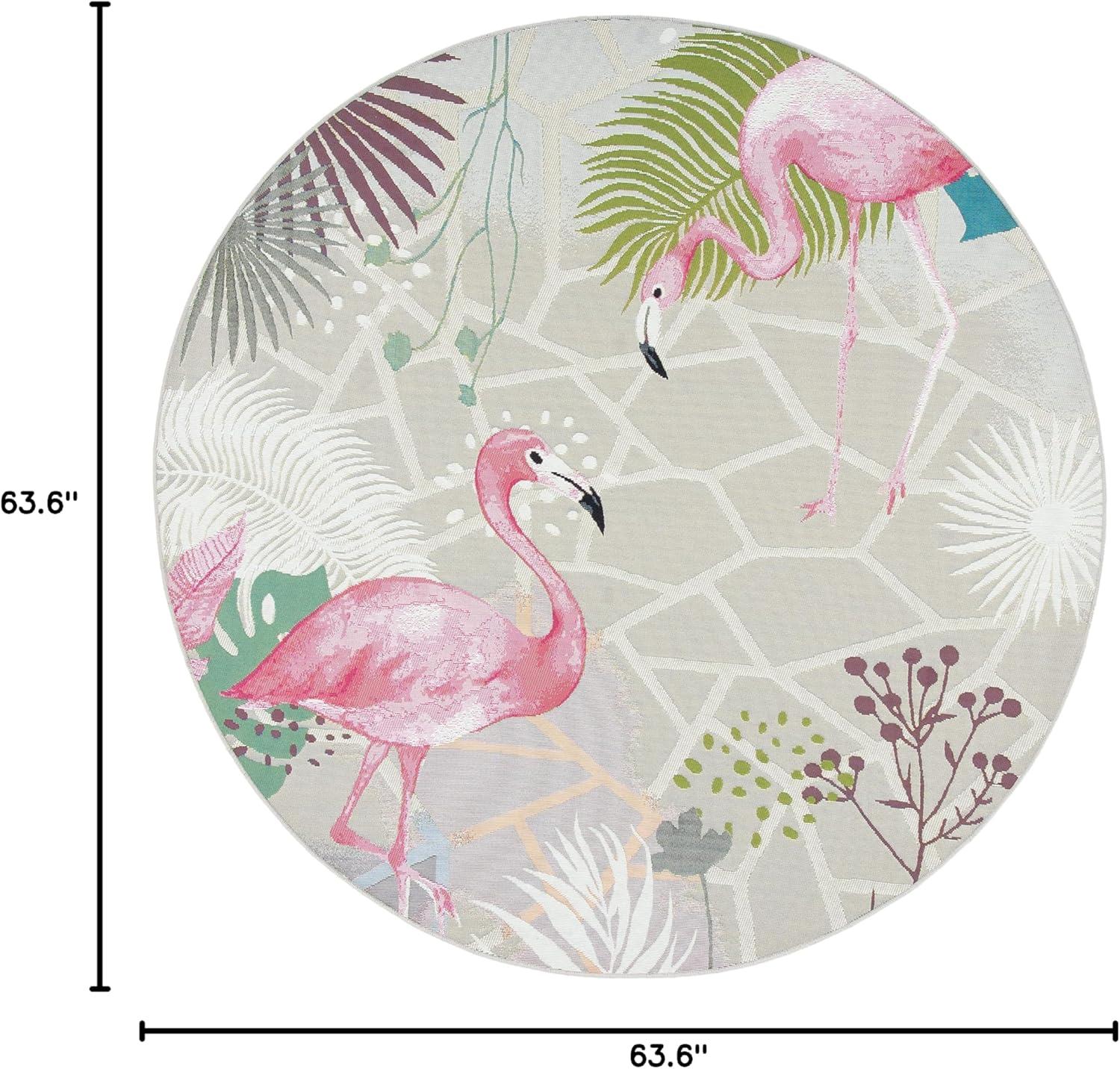 image:imageSAFAVIEH Washable Rug Outdoor Barbados Collection 53 x 76 Grey amp Pink NonShedding amp Easy to Clean Ideal for Patio Backyard Mudroom BAR551FGreyPink