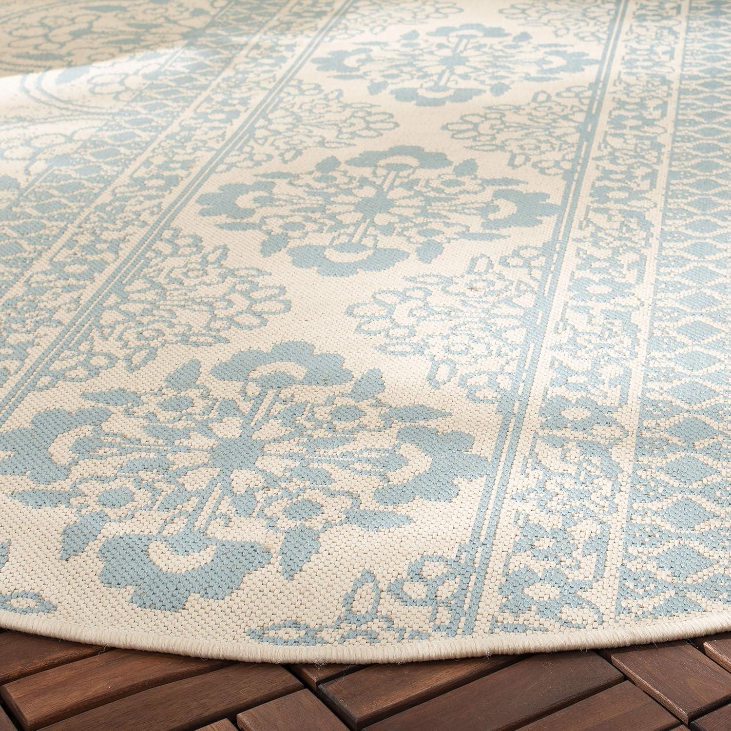 image:imageSAFAVIEH Washable Rug Outdoor Beach House Collection 53 x 76 Cream amp Beige NonShedding amp Easy to Clean Ideal for Patio Backyard Mudroom BHS174AAquaCream