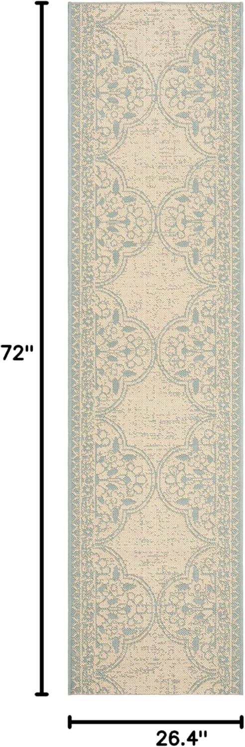 image:imageSAFAVIEH Washable Rug Outdoor Beach House Collection 53 x 76 Cream amp Beige NonShedding amp Easy to Clean Ideal for Patio Backyard Mudroom BHS174AAquaCream
