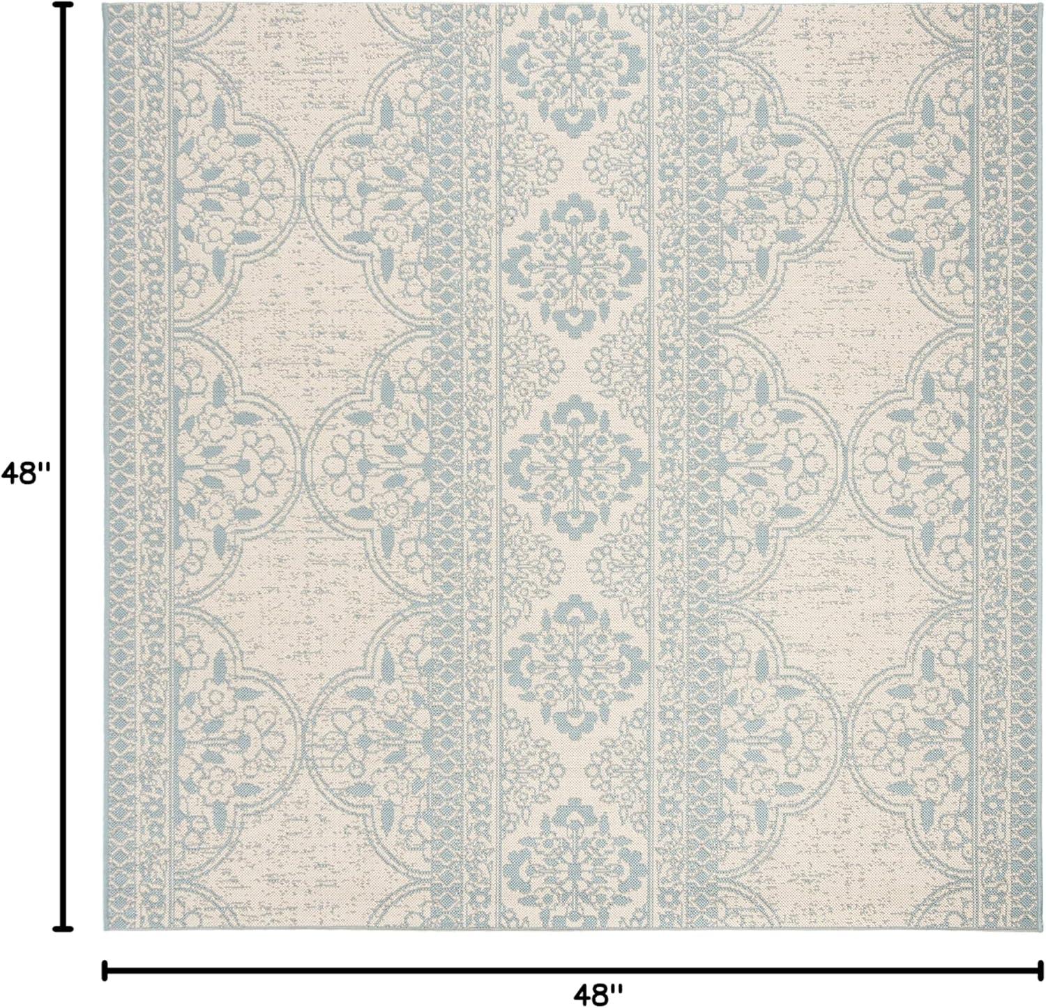 image:imageSAFAVIEH Washable Rug Outdoor Beach House Collection 53 x 76 Cream amp Beige NonShedding amp Easy to Clean Ideal for Patio Backyard Mudroom BHS174AAquaCream