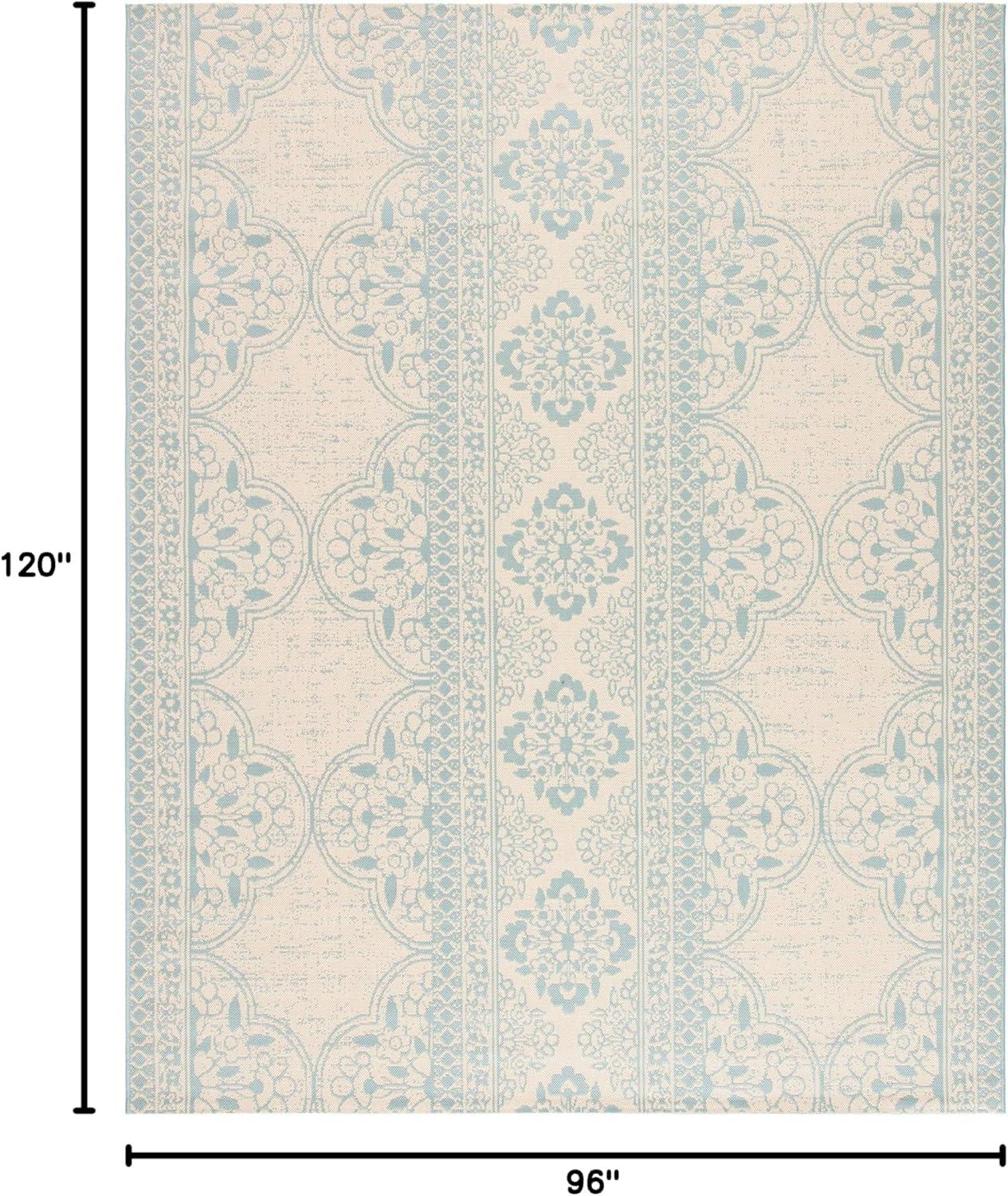 image:imageSAFAVIEH Washable Rug Outdoor Beach House Collection 53 x 76 Cream amp Beige NonShedding amp Easy to Clean Ideal for Patio Backyard Mudroom BHS174AAquaCream