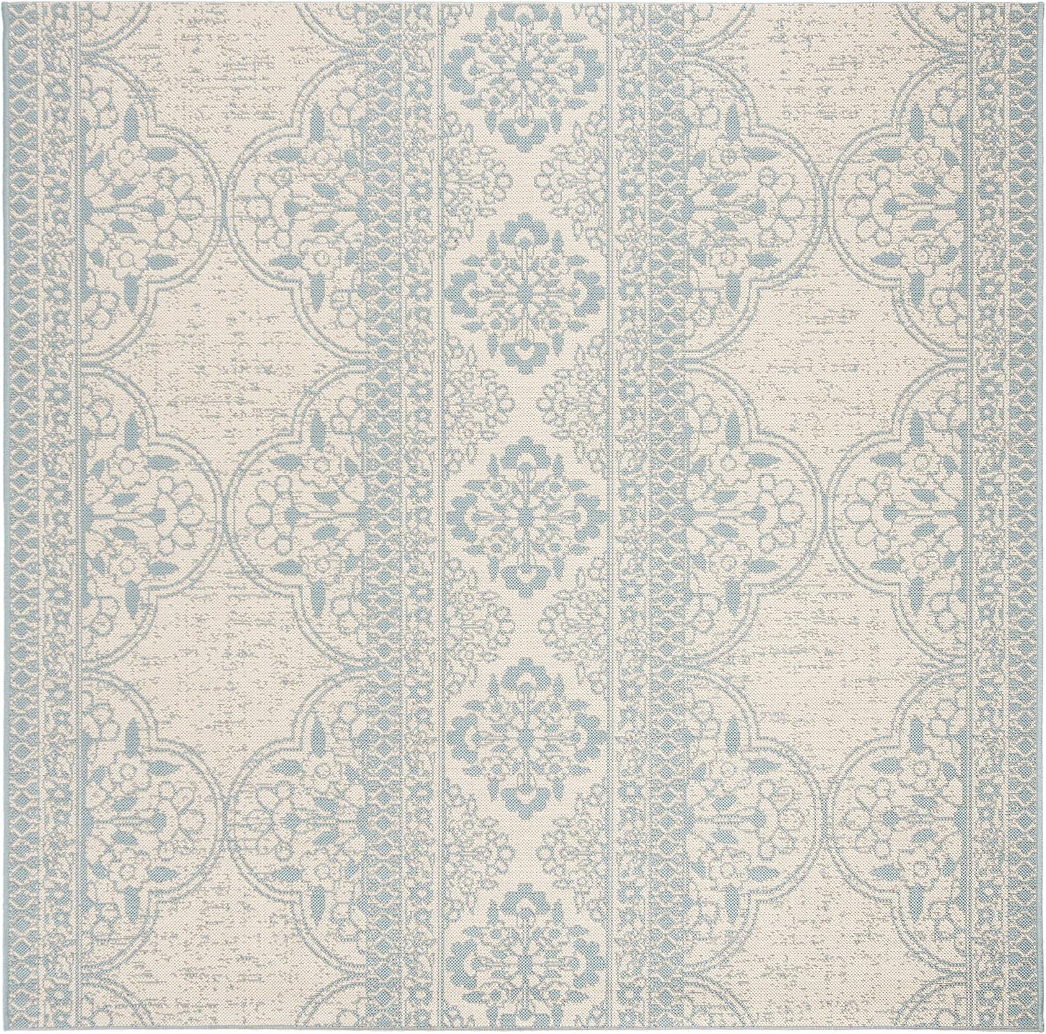 image:imageSAFAVIEH Washable Rug Outdoor Beach House Collection 53 x 76 Cream amp Beige NonShedding amp Easy to Clean Ideal for Patio Backyard Mudroom BHS174AAquaCream