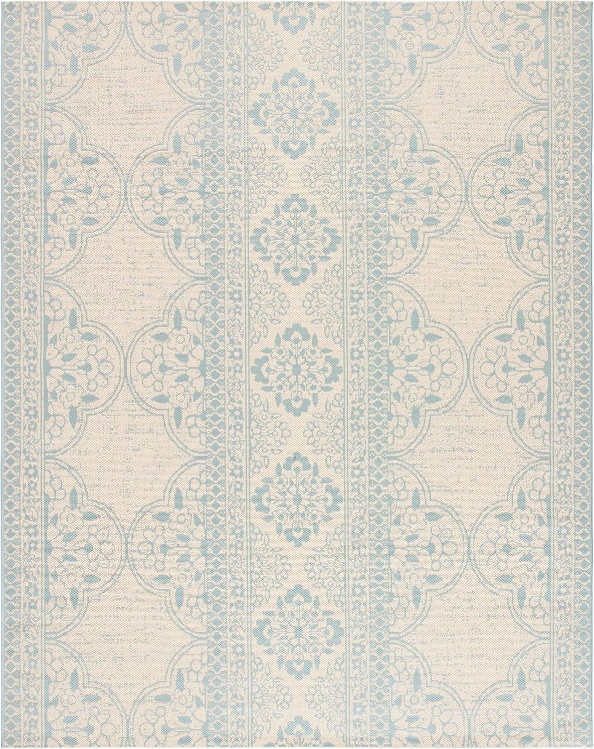 image:imageSAFAVIEH Washable Rug Outdoor Beach House Collection 53 x 76 Cream amp Beige NonShedding amp Easy to Clean Ideal for Patio Backyard Mudroom BHS174AAquaCream