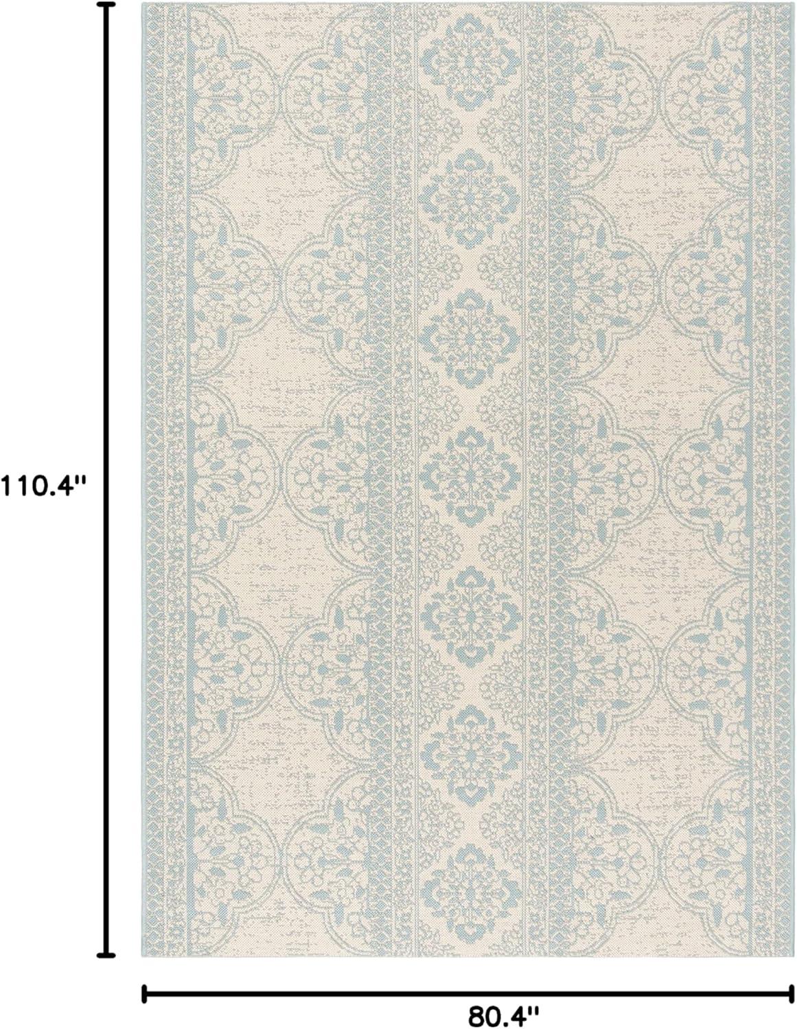 image:imageSAFAVIEH Washable Rug Outdoor Beach House Collection 53 x 76 Cream amp Beige NonShedding amp Easy to Clean Ideal for Patio Backyard Mudroom BHS174AAquaCream