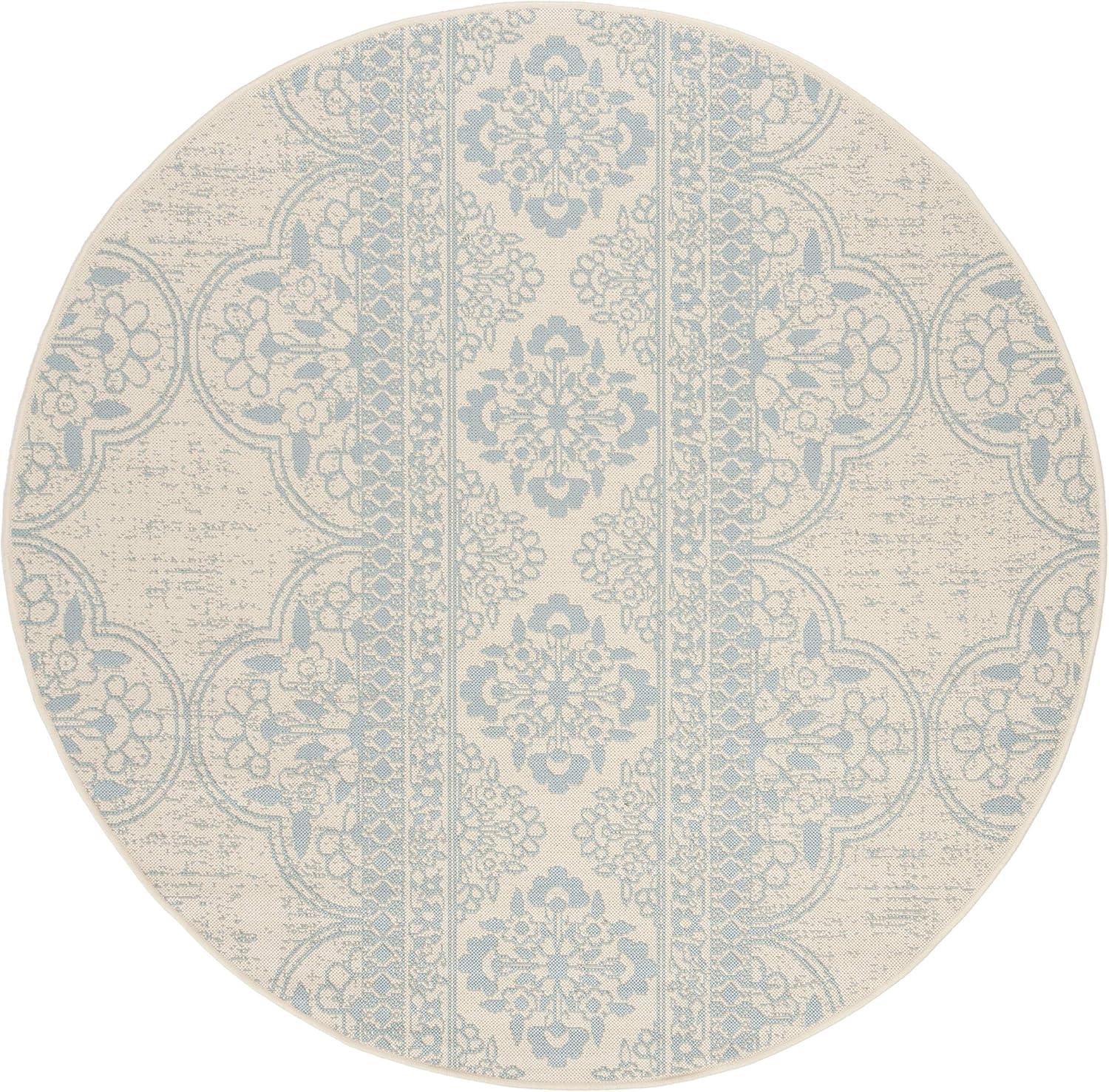 image:imageSAFAVIEH Washable Rug Outdoor Beach House Collection 53 x 76 Cream amp Beige NonShedding amp Easy to Clean Ideal for Patio Backyard Mudroom BHS174AAquaCream