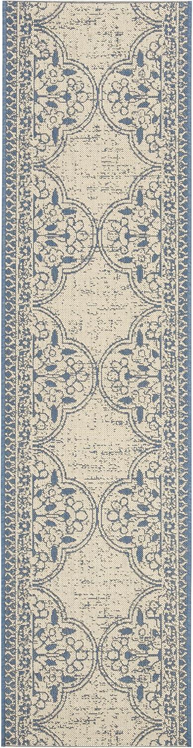 image:imageSAFAVIEH Washable Rug Outdoor Beach House Collection 53 x 76 Cream amp Beige NonShedding amp Easy to Clean Ideal for Patio Backyard Mudroom BHS174ABlueCreme