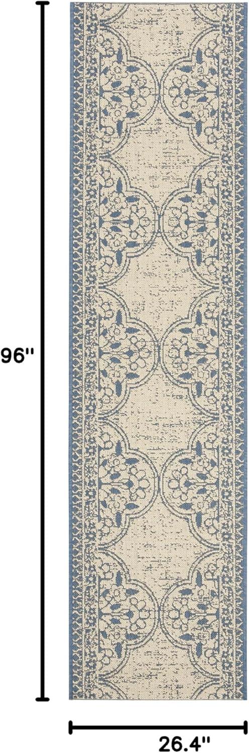 image:imageSAFAVIEH Washable Rug Outdoor Beach House Collection 53 x 76 Cream amp Beige NonShedding amp Easy to Clean Ideal for Patio Backyard Mudroom BHS174ABlueCreme