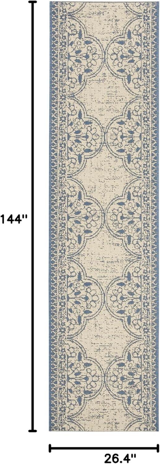 image:imageSAFAVIEH Washable Rug Outdoor Beach House Collection 53 x 76 Cream amp Beige NonShedding amp Easy to Clean Ideal for Patio Backyard Mudroom BHS174ABlueCreme