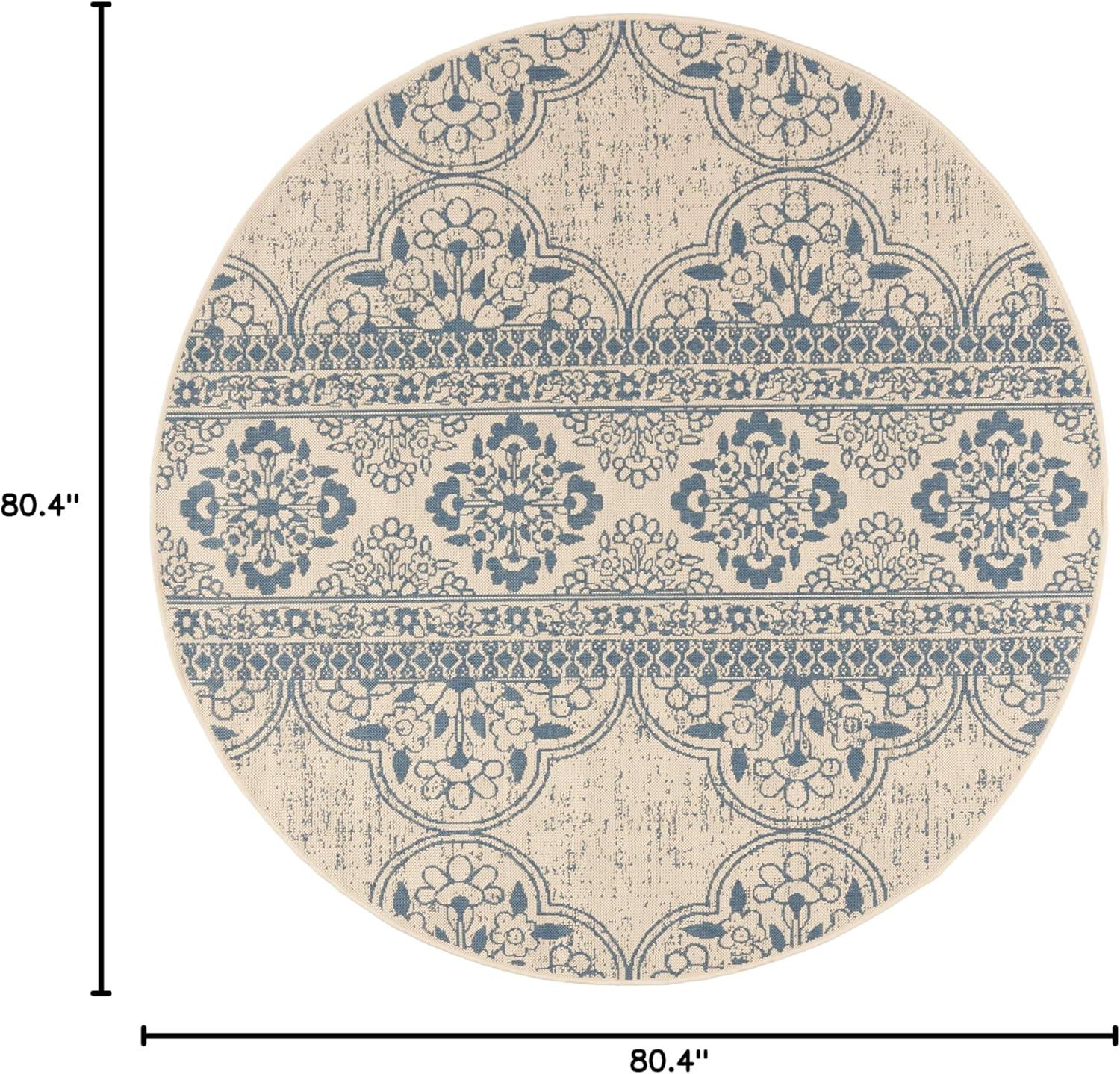 image:imageSAFAVIEH Washable Rug Outdoor Beach House Collection 53 x 76 Cream amp Beige NonShedding amp Easy to Clean Ideal for Patio Backyard Mudroom BHS174ABlueCreme