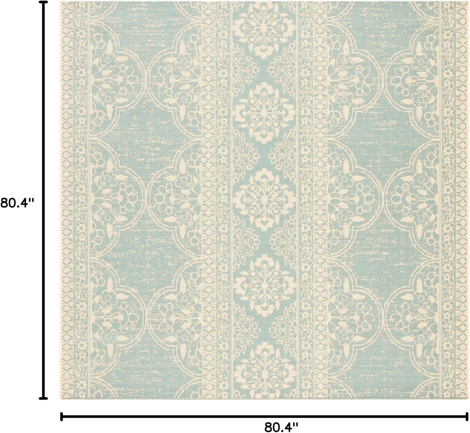 image:imageSAFAVIEH Washable Rug Outdoor Beach House Collection 53 x 76 Cream amp Beige NonShedding amp Easy to Clean Ideal for Patio Backyard Mudroom BHS174ACreamAqua