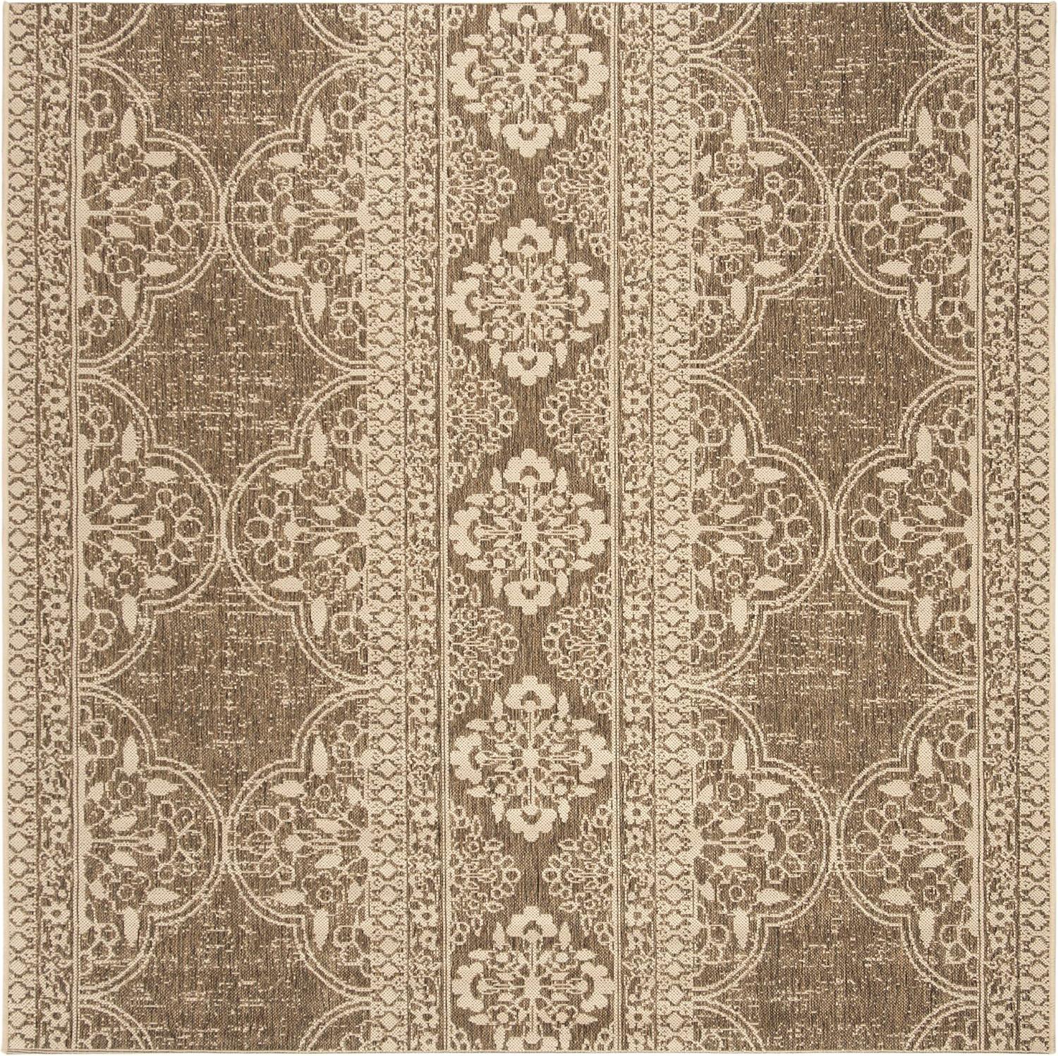 image:imageSAFAVIEH Washable Rug Outdoor Beach House Collection 53 x 76 Cream amp Beige NonShedding amp Easy to Clean Ideal for Patio Backyard Mudroom BHS174ACreamBeige