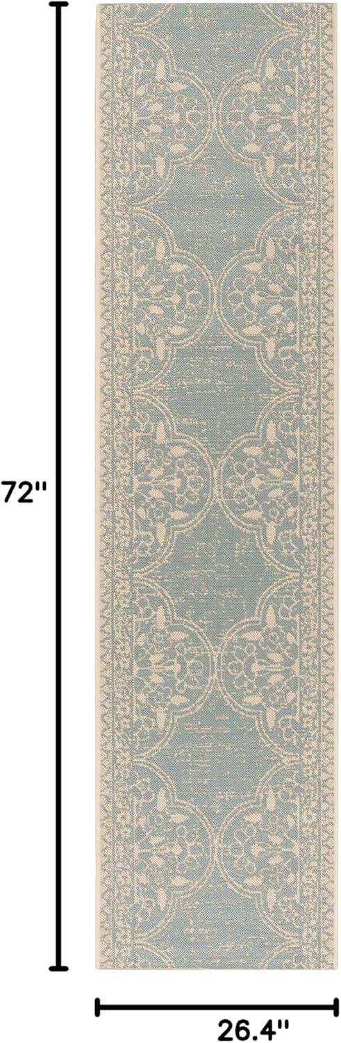 image:imageSAFAVIEH Washable Rug Outdoor Beach House Collection 53 x 76 Cream amp Beige NonShedding amp Easy to Clean Ideal for Patio Backyard Mudroom BHS174ACreamAqua