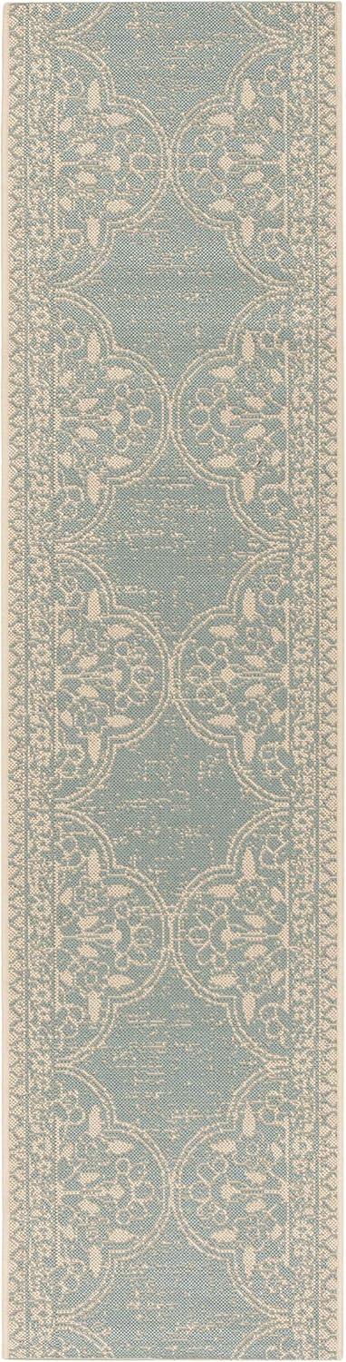 image:imageSAFAVIEH Washable Rug Outdoor Beach House Collection 53 x 76 Cream amp Beige NonShedding amp Easy to Clean Ideal for Patio Backyard Mudroom BHS174ACreamAqua
