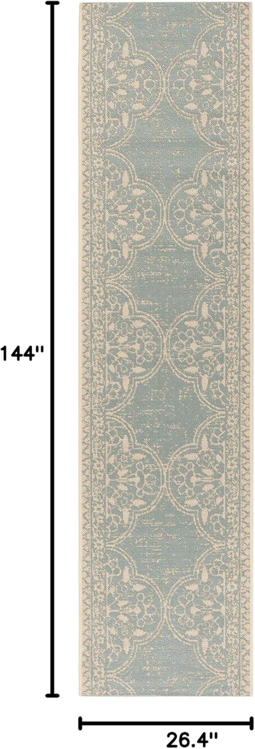 image:imageSAFAVIEH Washable Rug Outdoor Beach House Collection 53 x 76 Cream amp Beige NonShedding amp Easy to Clean Ideal for Patio Backyard Mudroom BHS174ACreamAqua