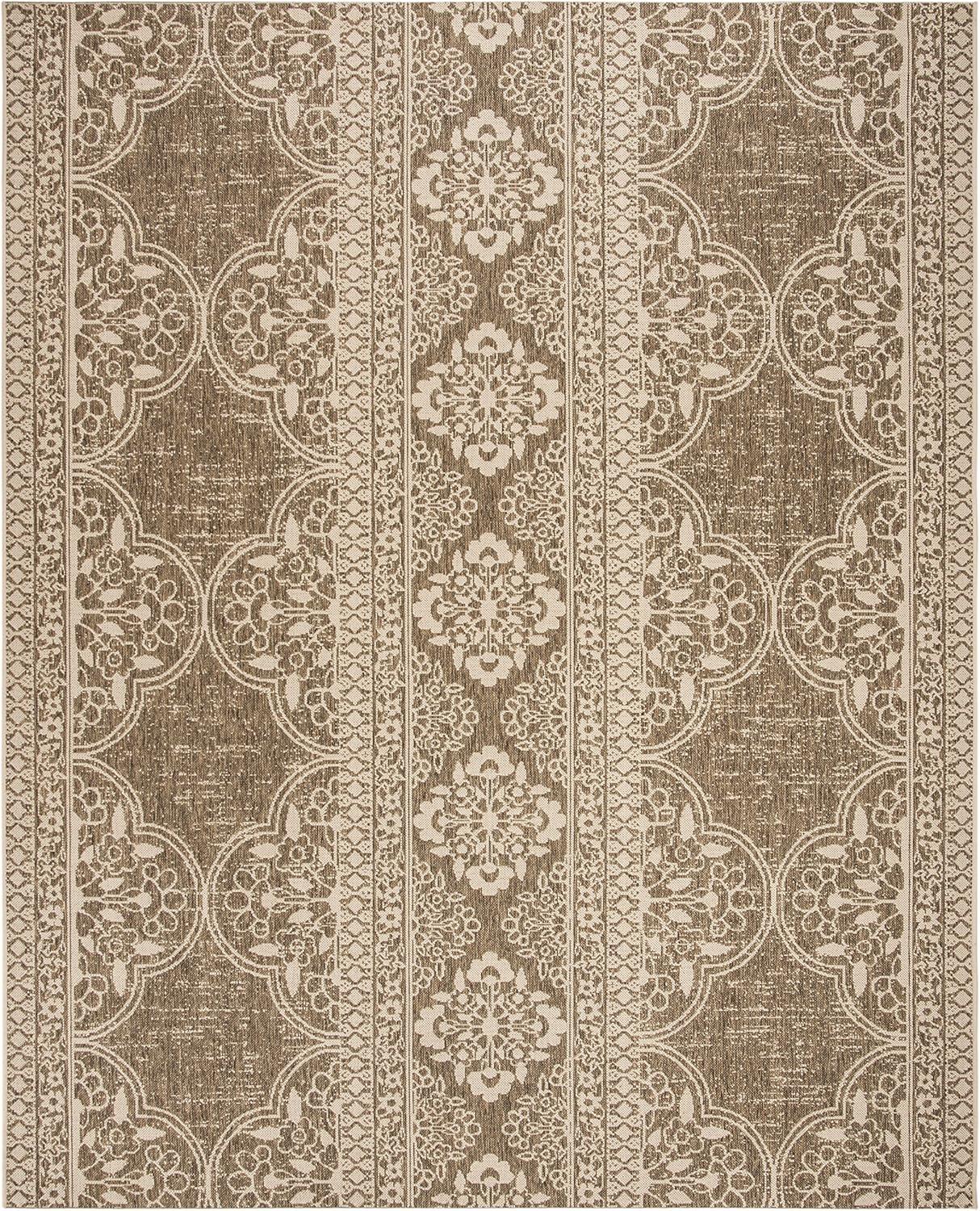 image:imageSAFAVIEH Washable Rug Outdoor Beach House Collection 53 x 76 Cream amp Beige NonShedding amp Easy to Clean Ideal for Patio Backyard Mudroom BHS174ACreamBeige
