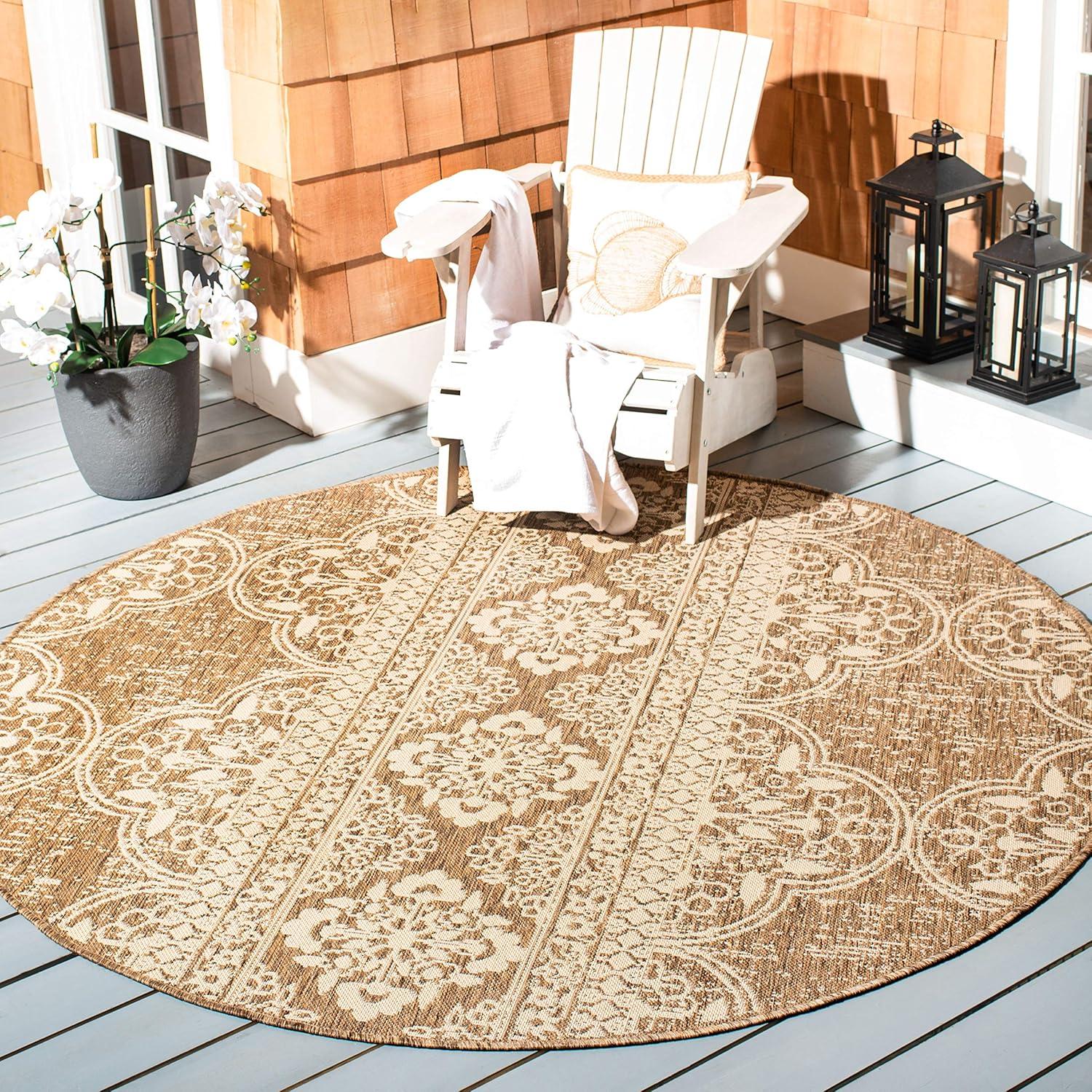 image:imageSAFAVIEH Washable Rug Outdoor Beach House Collection 53 x 76 Cream amp Beige NonShedding amp Easy to Clean Ideal for Patio Backyard Mudroom BHS174ACreamBeige