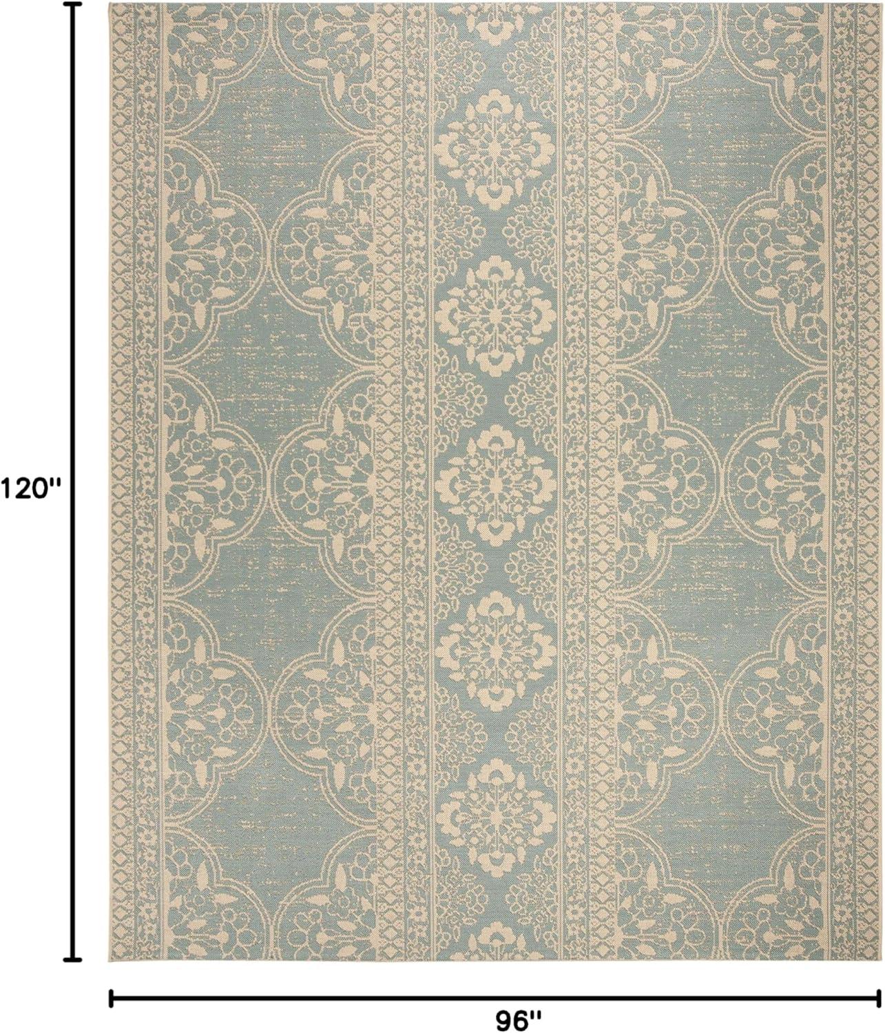 image:imageSAFAVIEH Washable Rug Outdoor Beach House Collection 53 x 76 Cream amp Beige NonShedding amp Easy to Clean Ideal for Patio Backyard Mudroom BHS174ACreamAqua