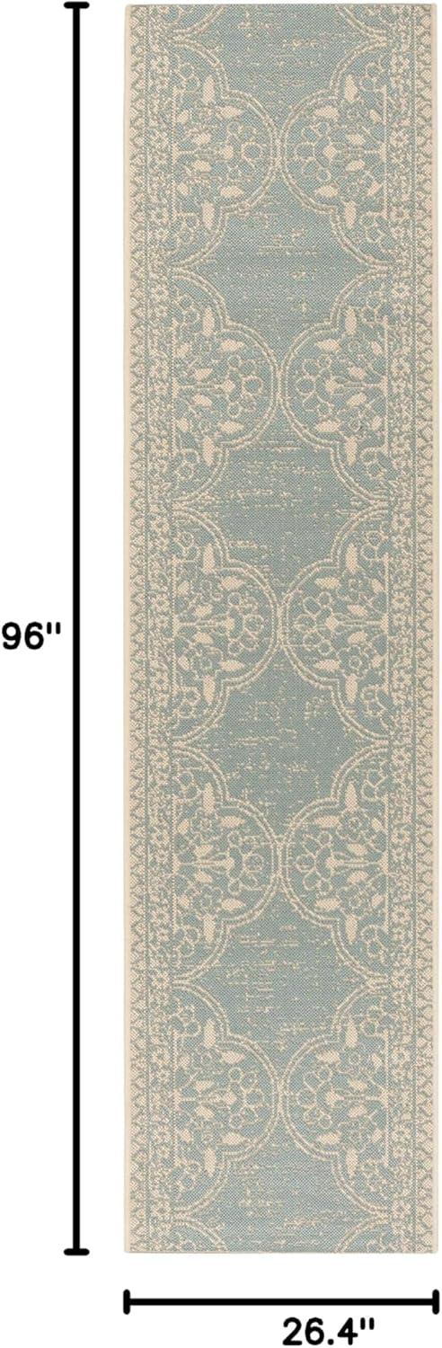 image:imageSAFAVIEH Washable Rug Outdoor Beach House Collection 53 x 76 Cream amp Beige NonShedding amp Easy to Clean Ideal for Patio Backyard Mudroom BHS174ACreamAqua
