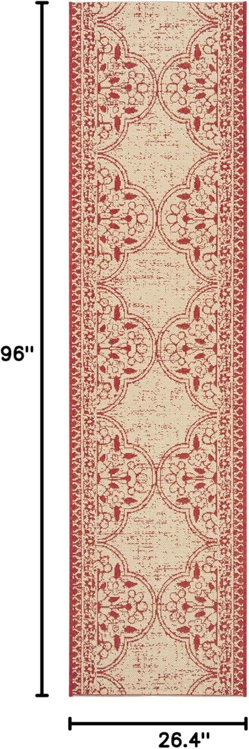 image:imageSAFAVIEH Washable Rug Outdoor Beach House Collection 53 x 76 Cream amp Beige NonShedding amp Easy to Clean Ideal for Patio Backyard Mudroom BHS174ARedCreme