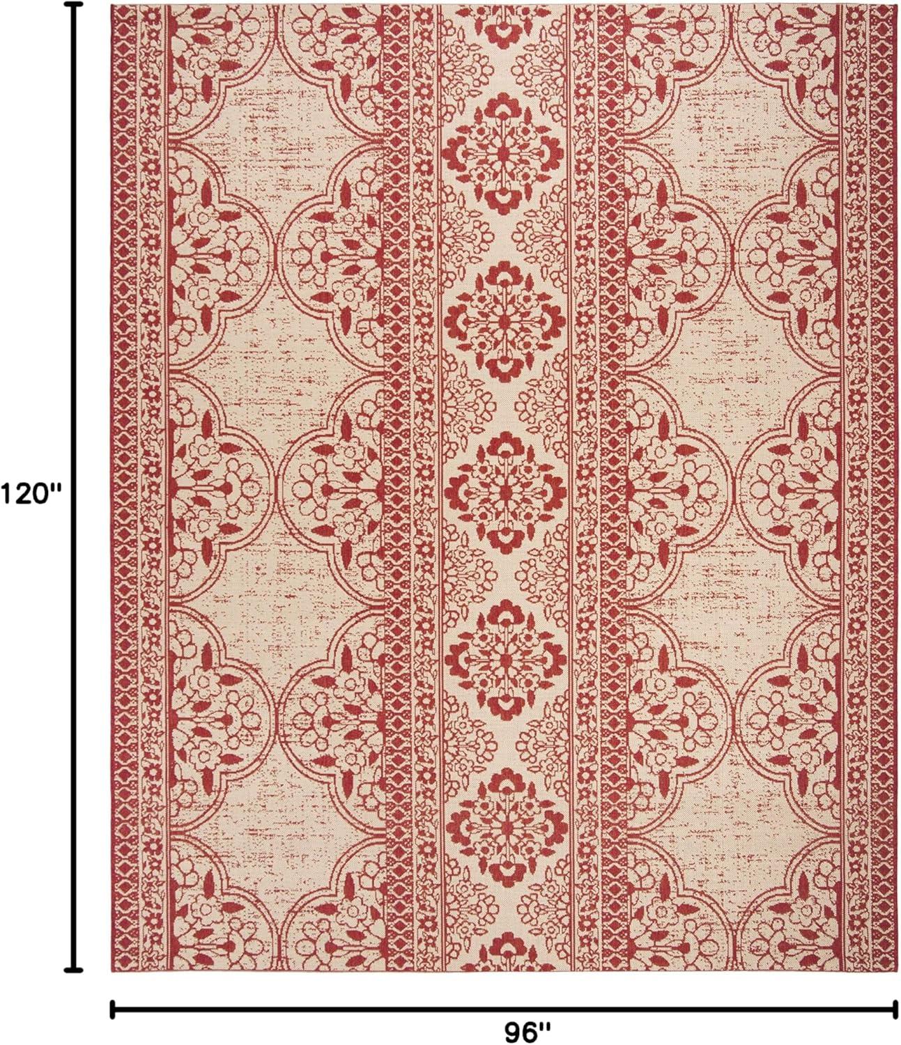 image:imageSAFAVIEH Washable Rug Outdoor Beach House Collection 53 x 76 Cream amp Beige NonShedding amp Easy to Clean Ideal for Patio Backyard Mudroom BHS174ARedCreme
