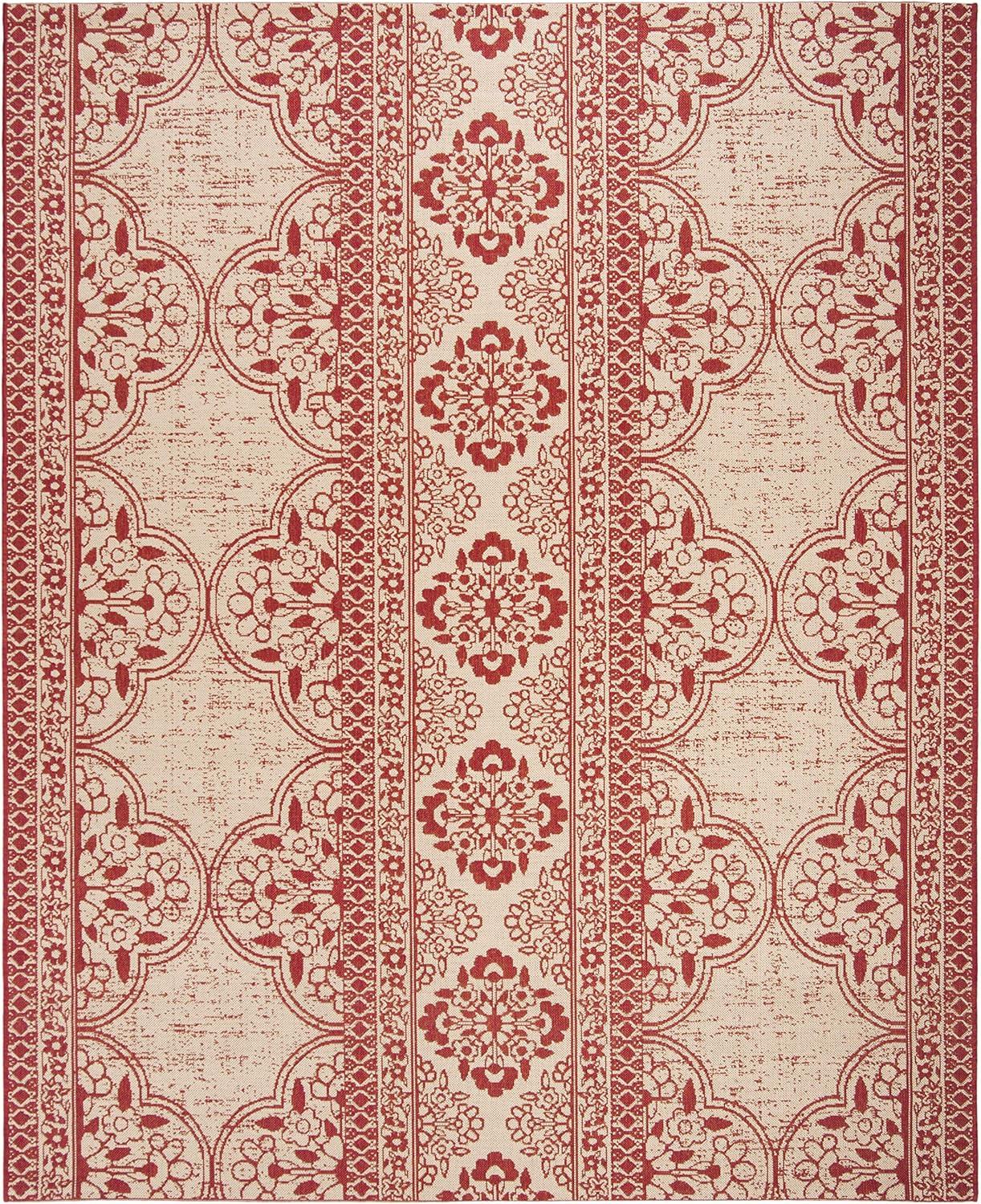 image:imageSAFAVIEH Washable Rug Outdoor Beach House Collection 53 x 76 Cream amp Beige NonShedding amp Easy to Clean Ideal for Patio Backyard Mudroom BHS174ARedCreme