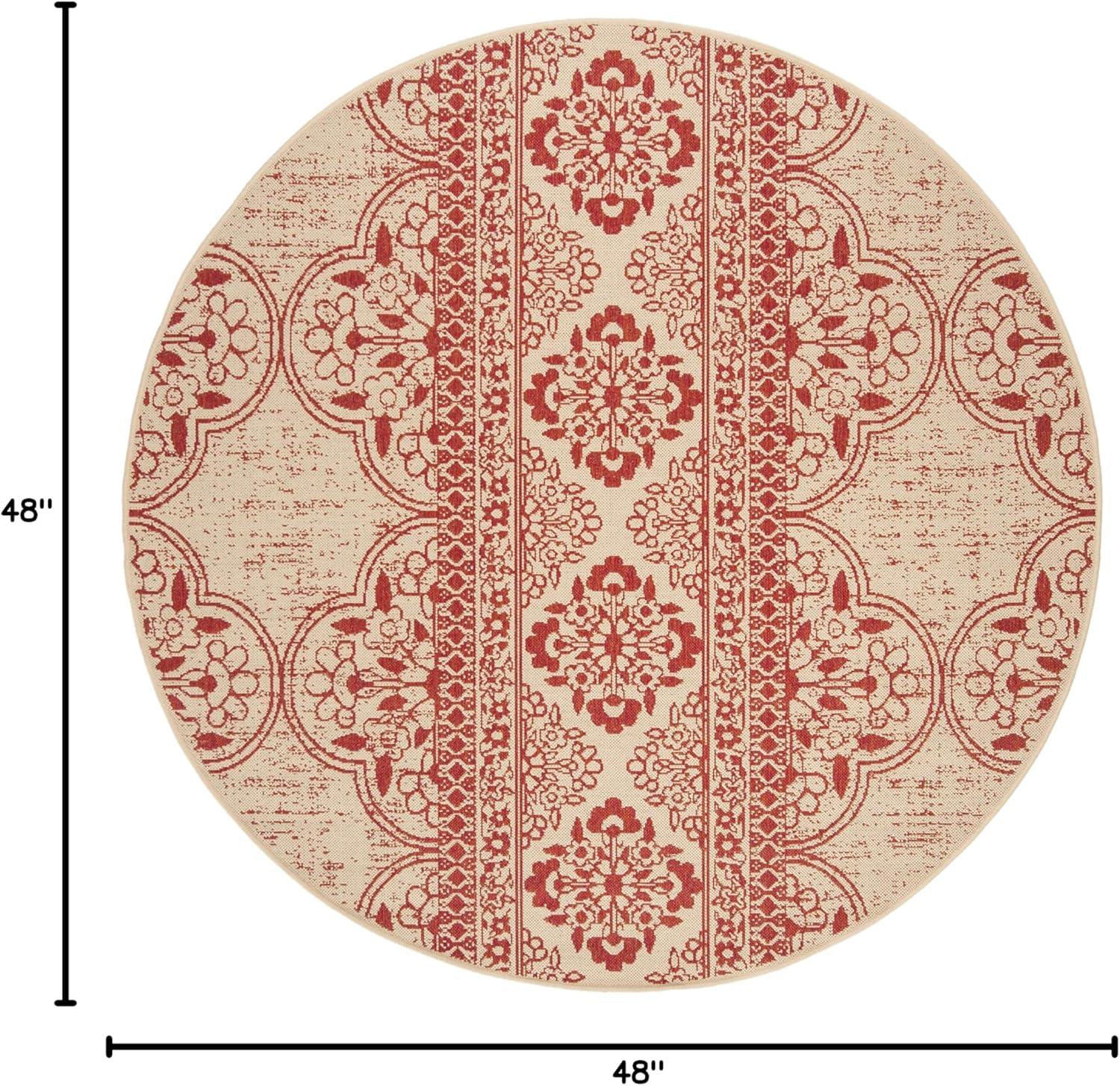 image:imageSAFAVIEH Washable Rug Outdoor Beach House Collection 53 x 76 Cream amp Beige NonShedding amp Easy to Clean Ideal for Patio Backyard Mudroom BHS174ARedCreme
