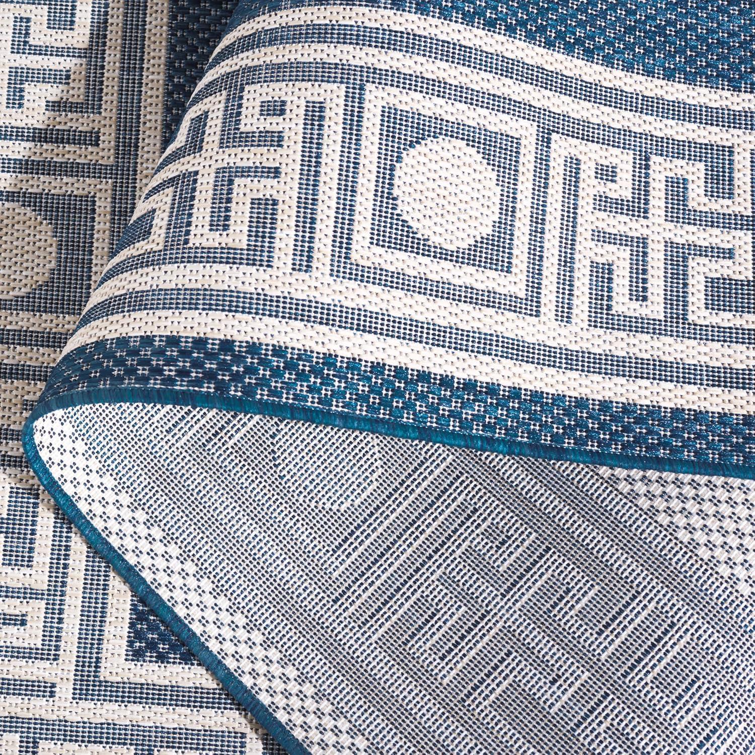 image:imageSAFAVIEH Washable Rug Outdoor Beach House Collection 8 x 10 Blue amp Ivory NonShedding amp Easy to Clean Ideal for Patio Backyard Mudroom BHS276MBlueIvory