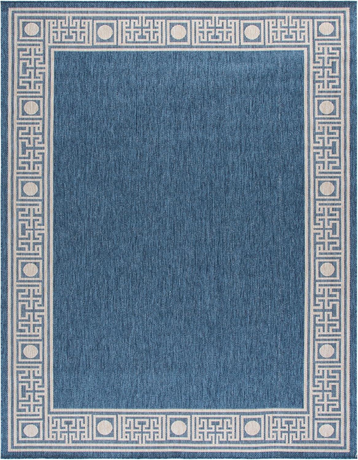 image:imageSAFAVIEH Washable Rug Outdoor Beach House Collection 8 x 10 Blue amp Ivory NonShedding amp Easy to Clean Ideal for Patio Backyard Mudroom BHS276MBlueIvory