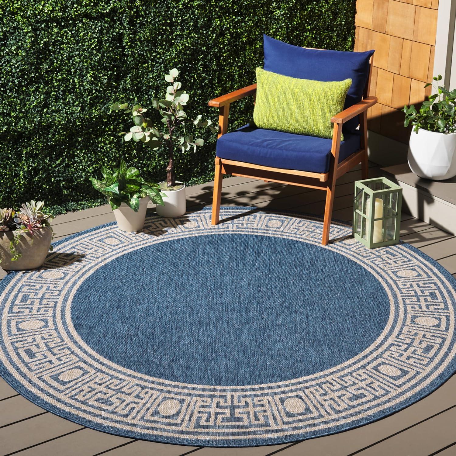 image:imageSAFAVIEH Washable Rug Outdoor Beach House Collection 8 x 10 Blue amp Ivory NonShedding amp Easy to Clean Ideal for Patio Backyard Mudroom BHS276MBlueIvory