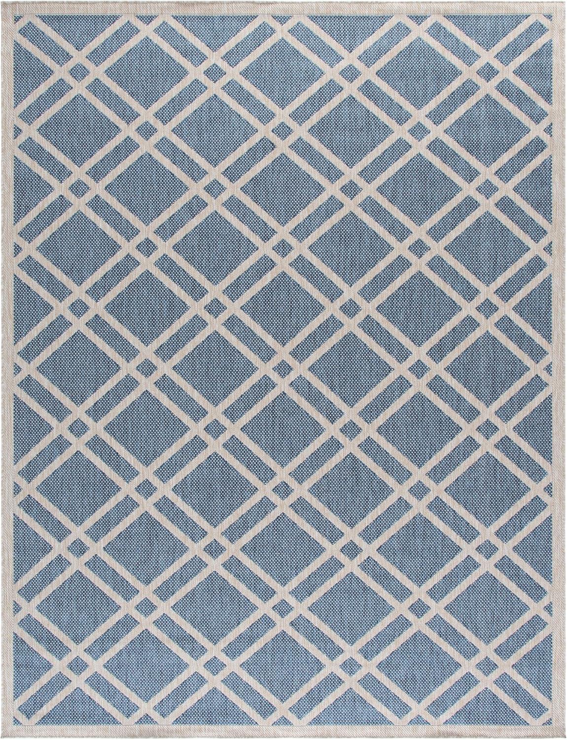 image:imageSAFAVIEH Washable Rug Outdoor Beach House Collection 8 x 10 Blue amp Ivory NonShedding amp Easy to Clean Ideal for Patio Backyard Mudroom BHS282MBlueIvory