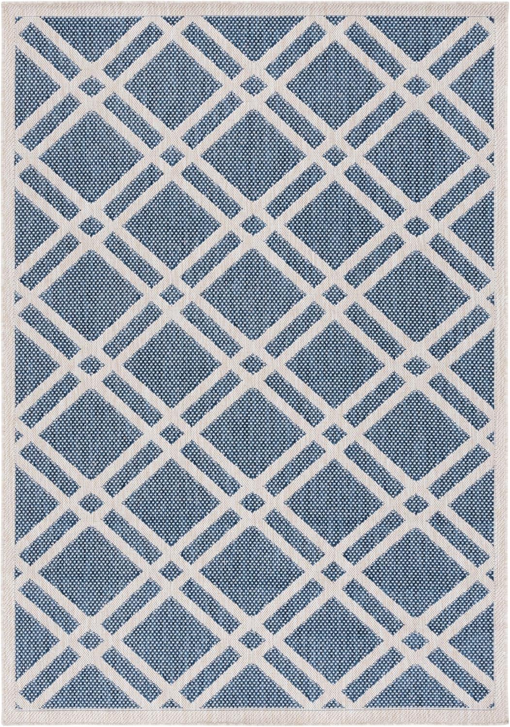 image:imageSAFAVIEH Washable Rug Outdoor Beach House Collection 8 x 10 Blue amp Ivory NonShedding amp Easy to Clean Ideal for Patio Backyard Mudroom BHS282MBlueIvory