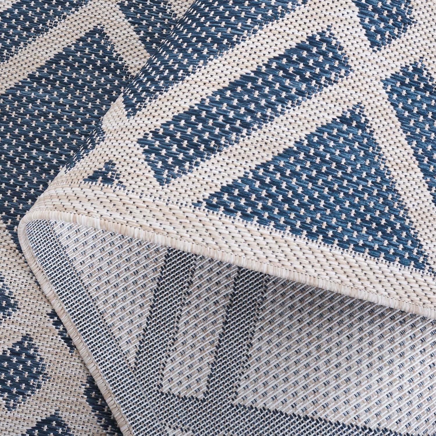 image:imageSAFAVIEH Washable Rug Outdoor Beach House Collection 8 x 10 Blue amp Ivory NonShedding amp Easy to Clean Ideal for Patio Backyard Mudroom BHS282MBlueIvory