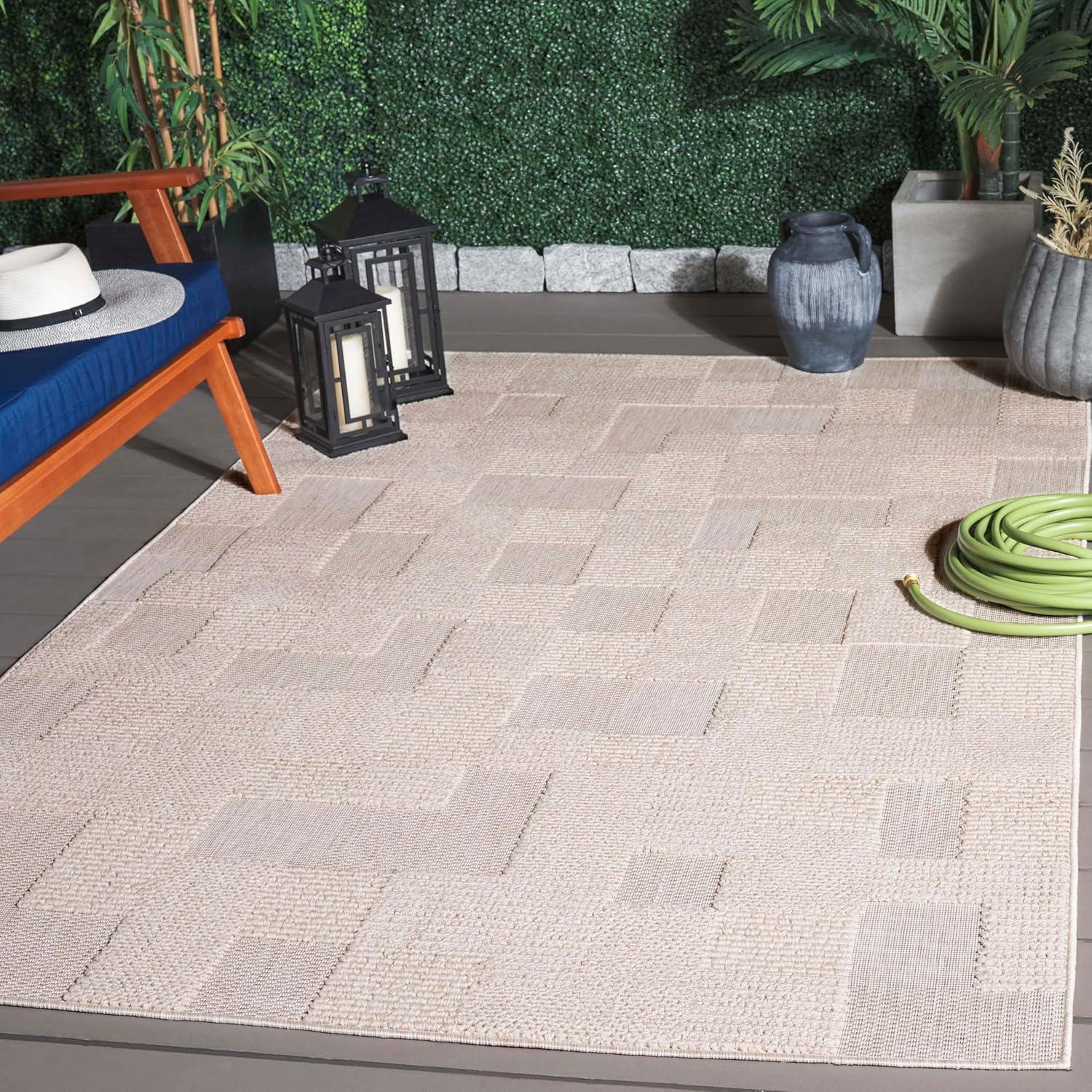 image:imageSAFAVIEH Washable Rug Outdoor Milos Collection 5 x 76 Beige NonShedding amp Easy to Clean Ideal for Patio Backyard Mudroom MLO108BBeige