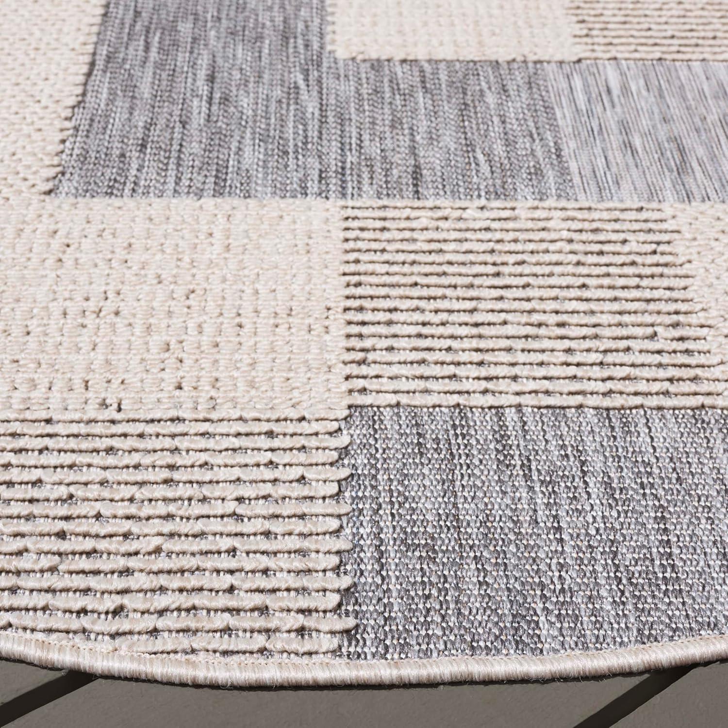 image:imageSAFAVIEH Washable Rug Outdoor Milos Collection 5 x 76 Beige NonShedding amp Easy to Clean Ideal for Patio Backyard Mudroom MLO108BBeigeGrey