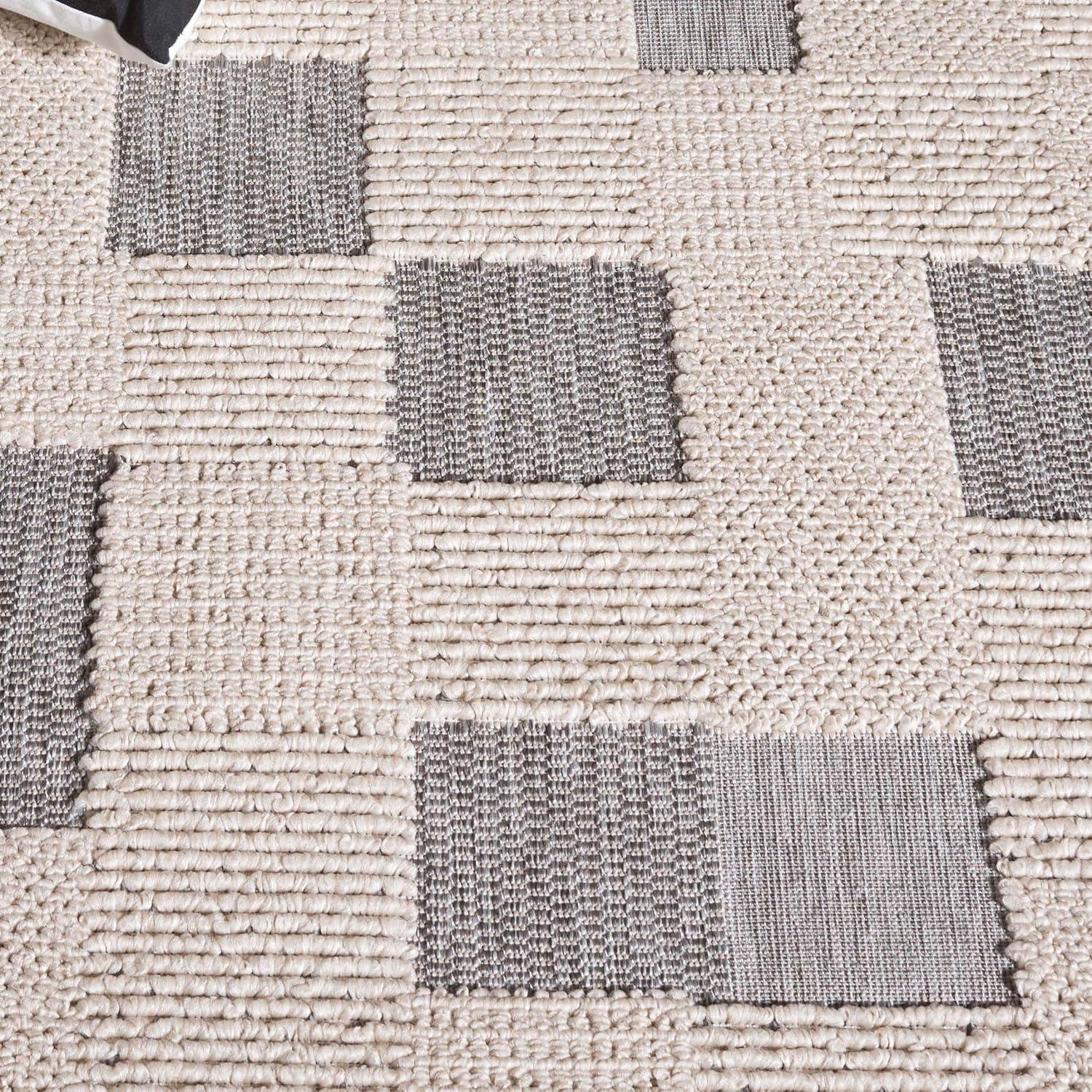 image:imageSAFAVIEH Washable Rug Outdoor Milos Collection 5 x 76 Beige NonShedding amp Easy to Clean Ideal for Patio Backyard Mudroom MLO108BBeigeGrey