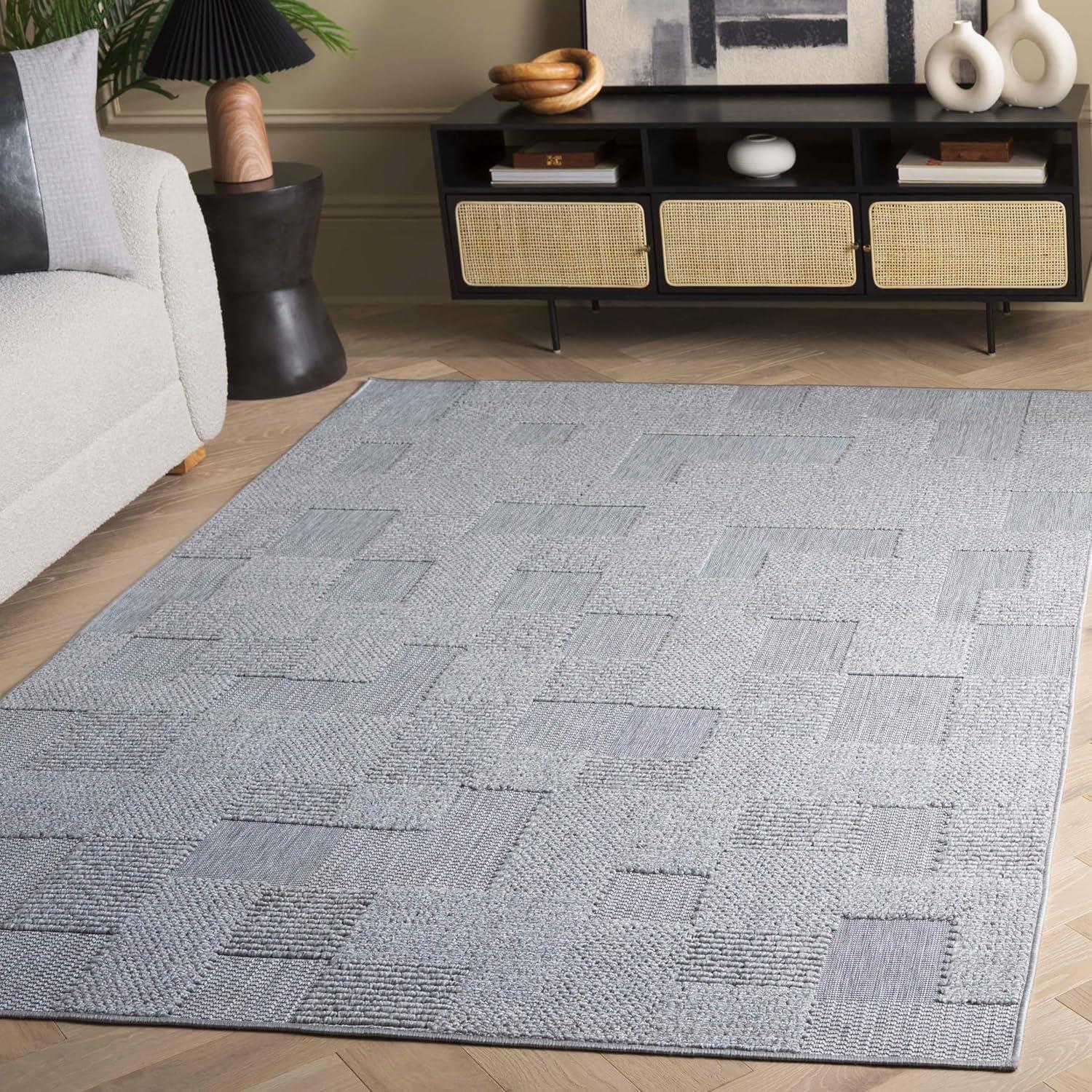 image:imageSAFAVIEH Washable Rug Outdoor Milos Collection 5 x 76 Beige NonShedding amp Easy to Clean Ideal for Patio Backyard Mudroom MLO108BGrey