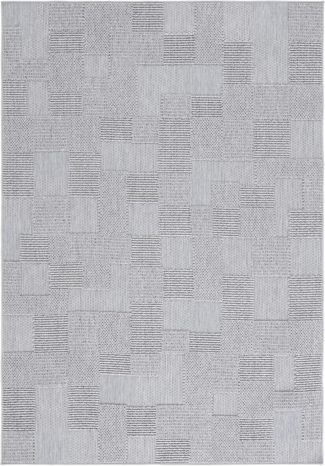image:imageSAFAVIEH Washable Rug Outdoor Milos Collection 5 x 76 Beige NonShedding amp Easy to Clean Ideal for Patio Backyard Mudroom MLO108BGrey