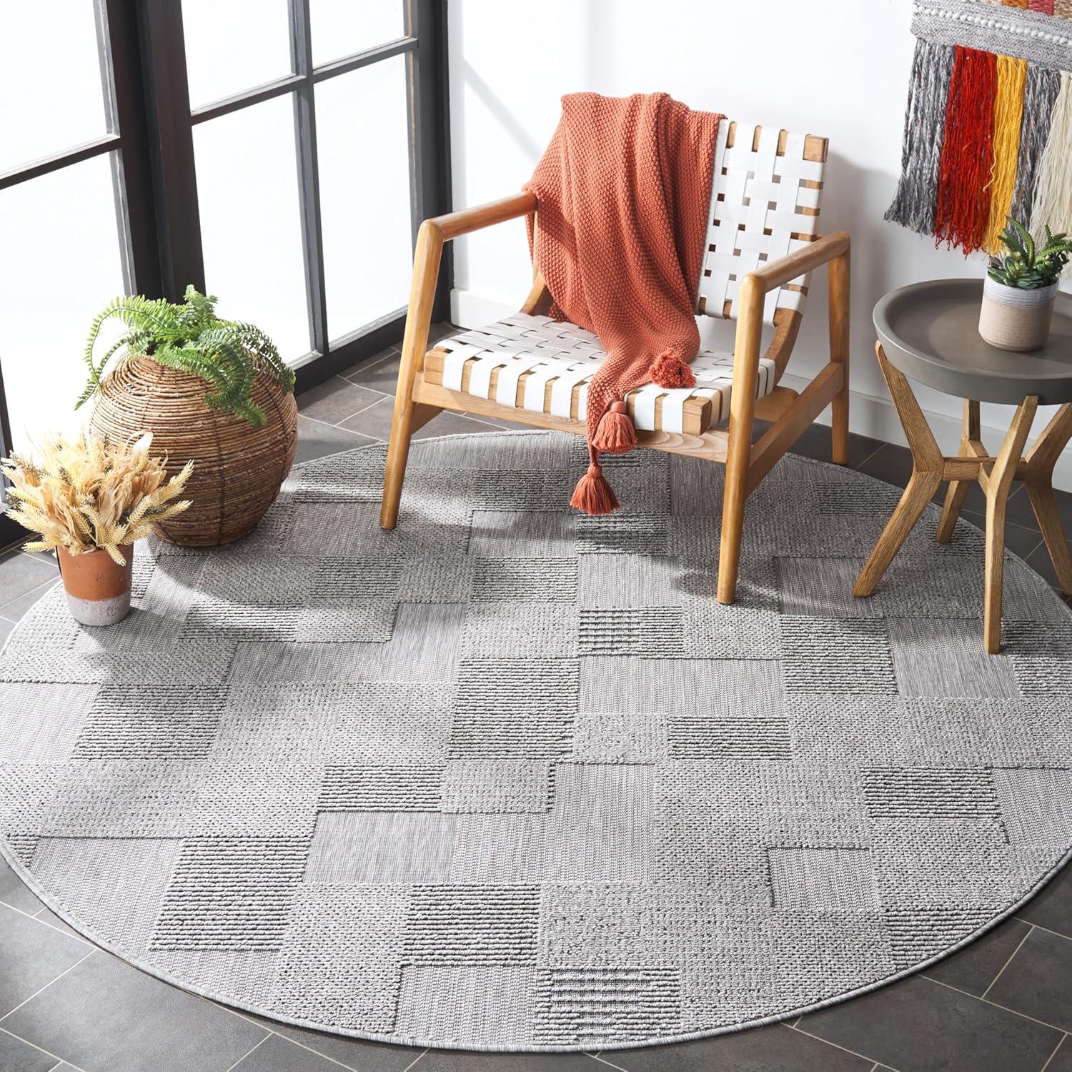 image:imageSAFAVIEH Washable Rug Outdoor Milos Collection 5 x 76 Beige NonShedding amp Easy to Clean Ideal for Patio Backyard Mudroom MLO108BGrey