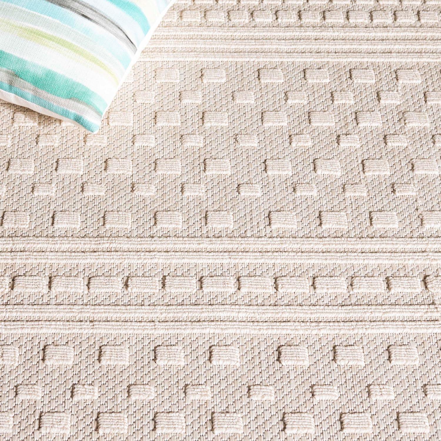 image:imageSAFAVIEH Washable Rug Outdoor Milos Collection 5 x 76 Beige NonShedding amp Easy to Clean Ideal for Patio Backyard Mudroom MLO110BBeige