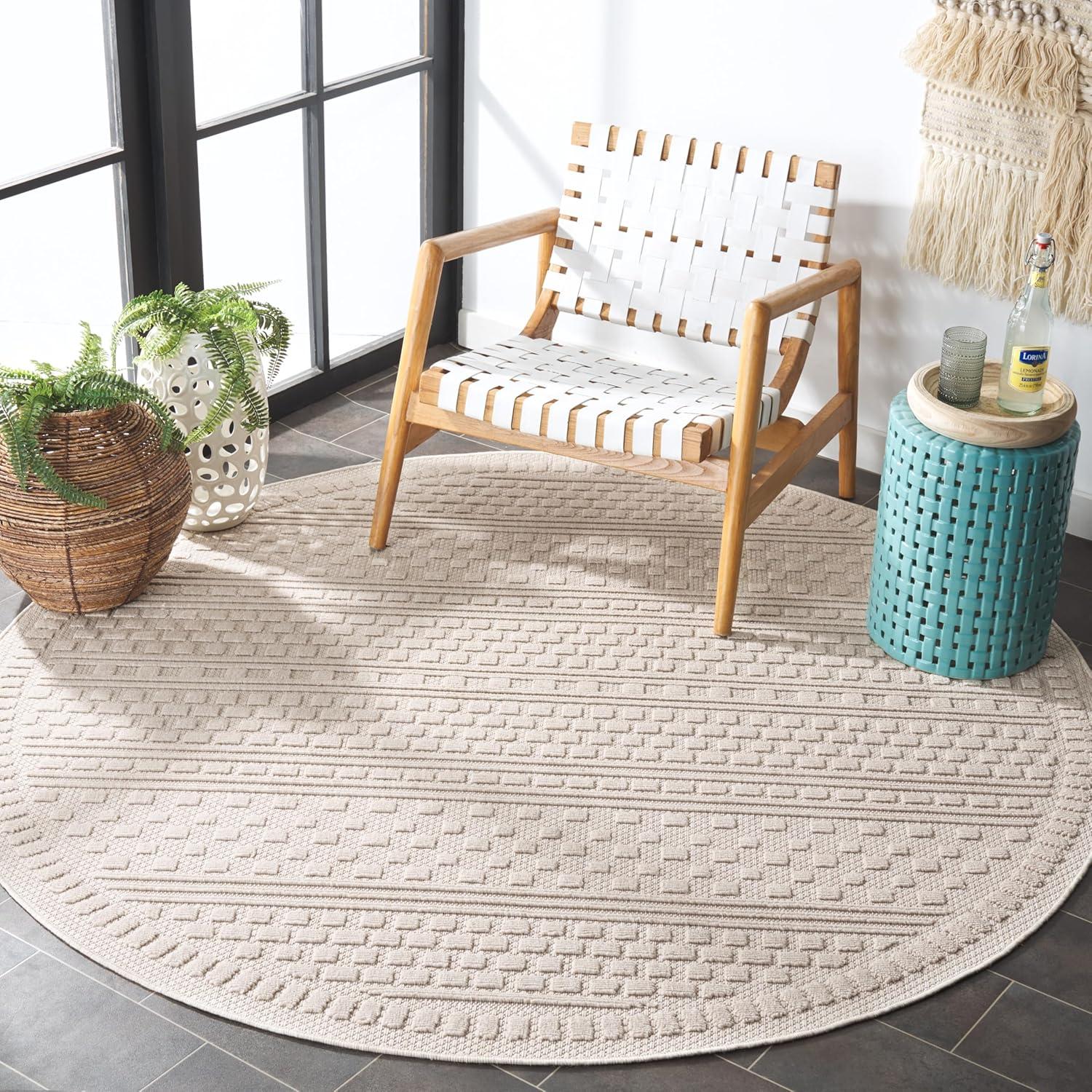 image:imageSAFAVIEH Washable Rug Outdoor Milos Collection 5 x 76 Beige NonShedding amp Easy to Clean Ideal for Patio Backyard Mudroom MLO110BBeige