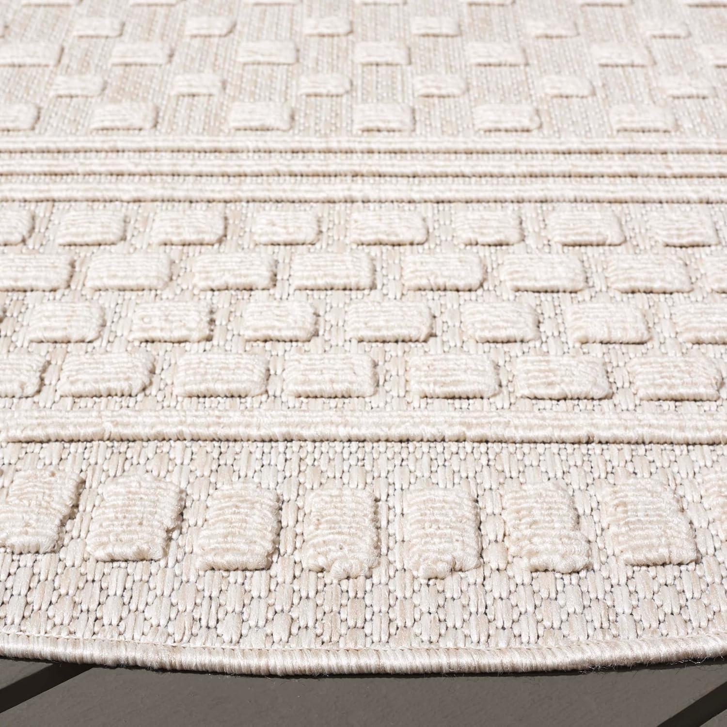 image:imageSAFAVIEH Washable Rug Outdoor Milos Collection 5 x 76 Beige NonShedding amp Easy to Clean Ideal for Patio Backyard Mudroom MLO110BBeige