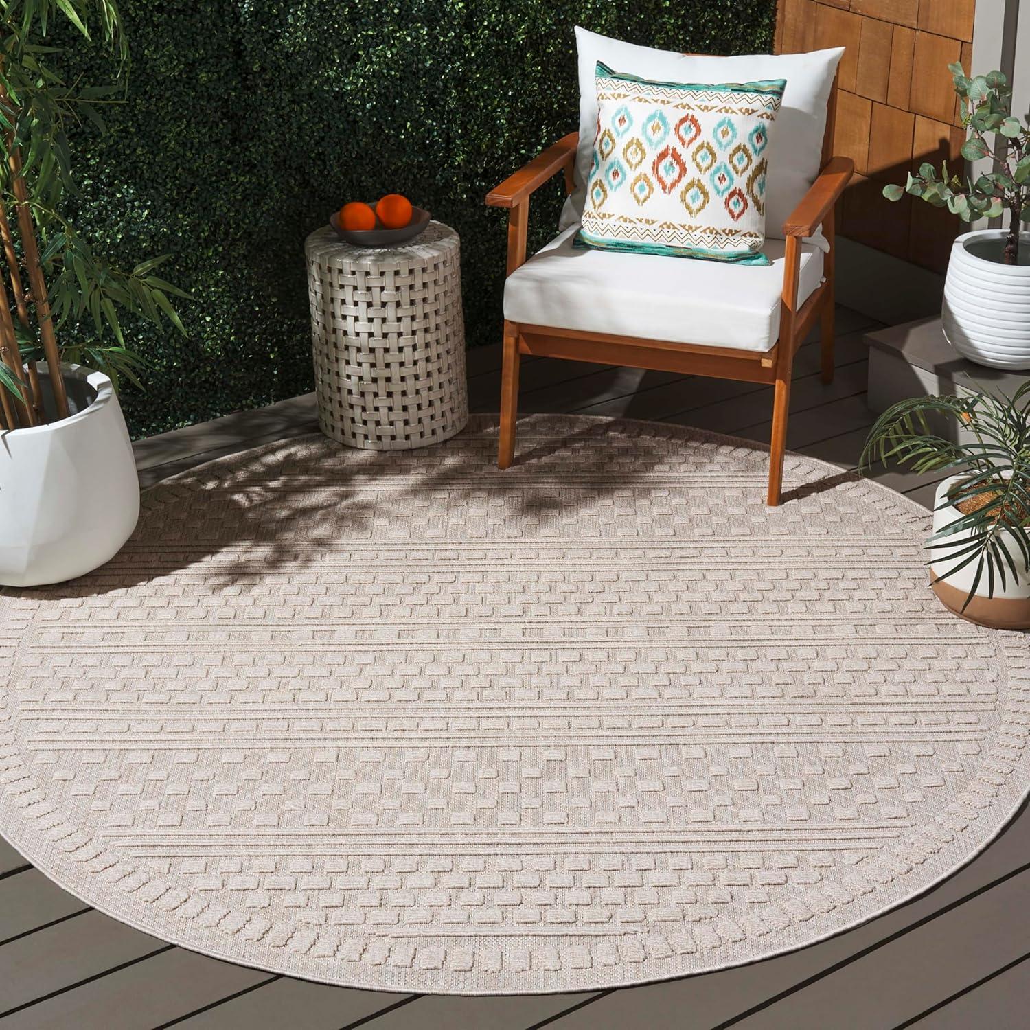 image:imageSAFAVIEH Washable Rug Outdoor Milos Collection 5 x 76 Beige NonShedding amp Easy to Clean Ideal for Patio Backyard Mudroom MLO110BBeige