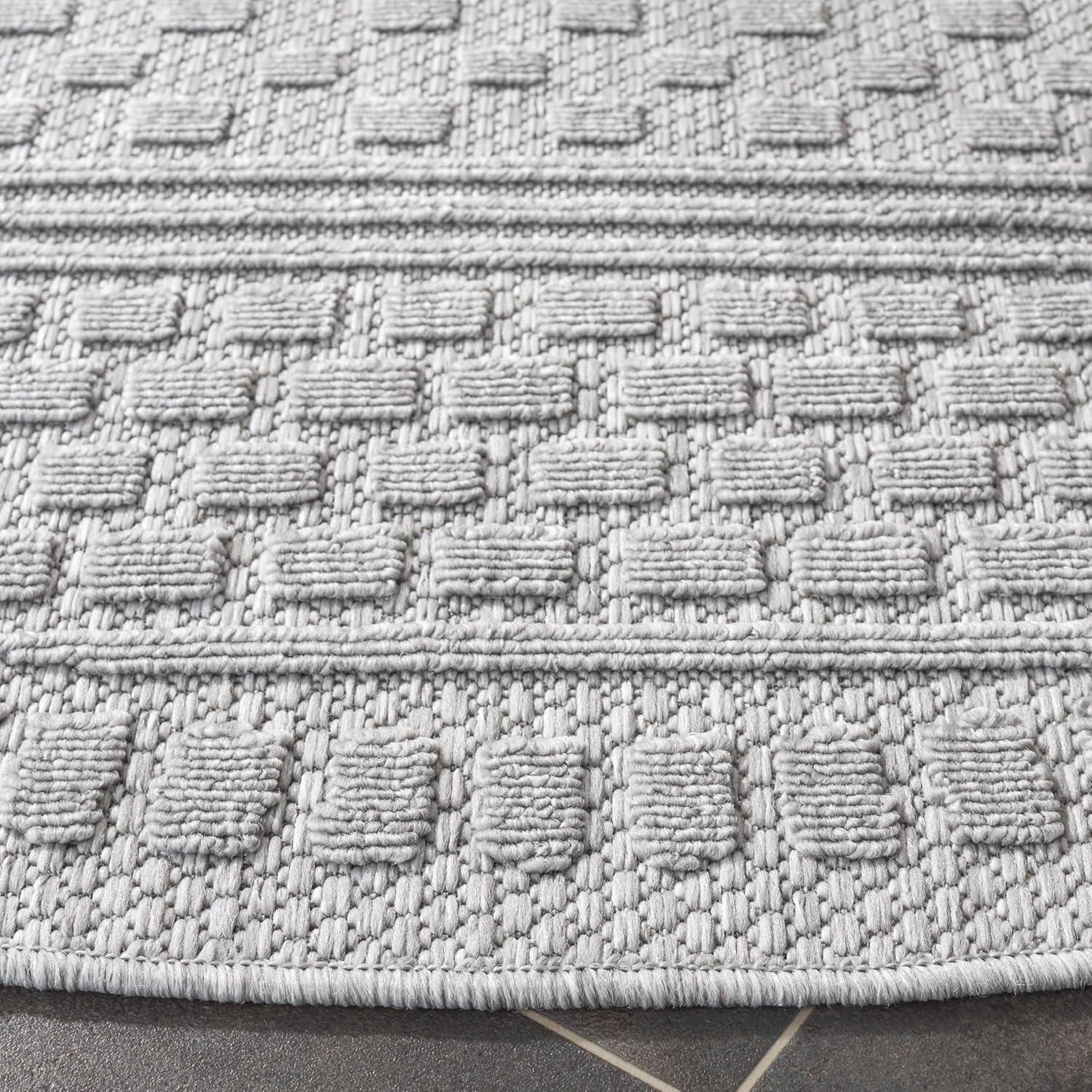 image:imageSAFAVIEH Washable Rug Outdoor Milos Collection 5 x 76 Beige NonShedding amp Easy to Clean Ideal for Patio Backyard Mudroom MLO110BGrey