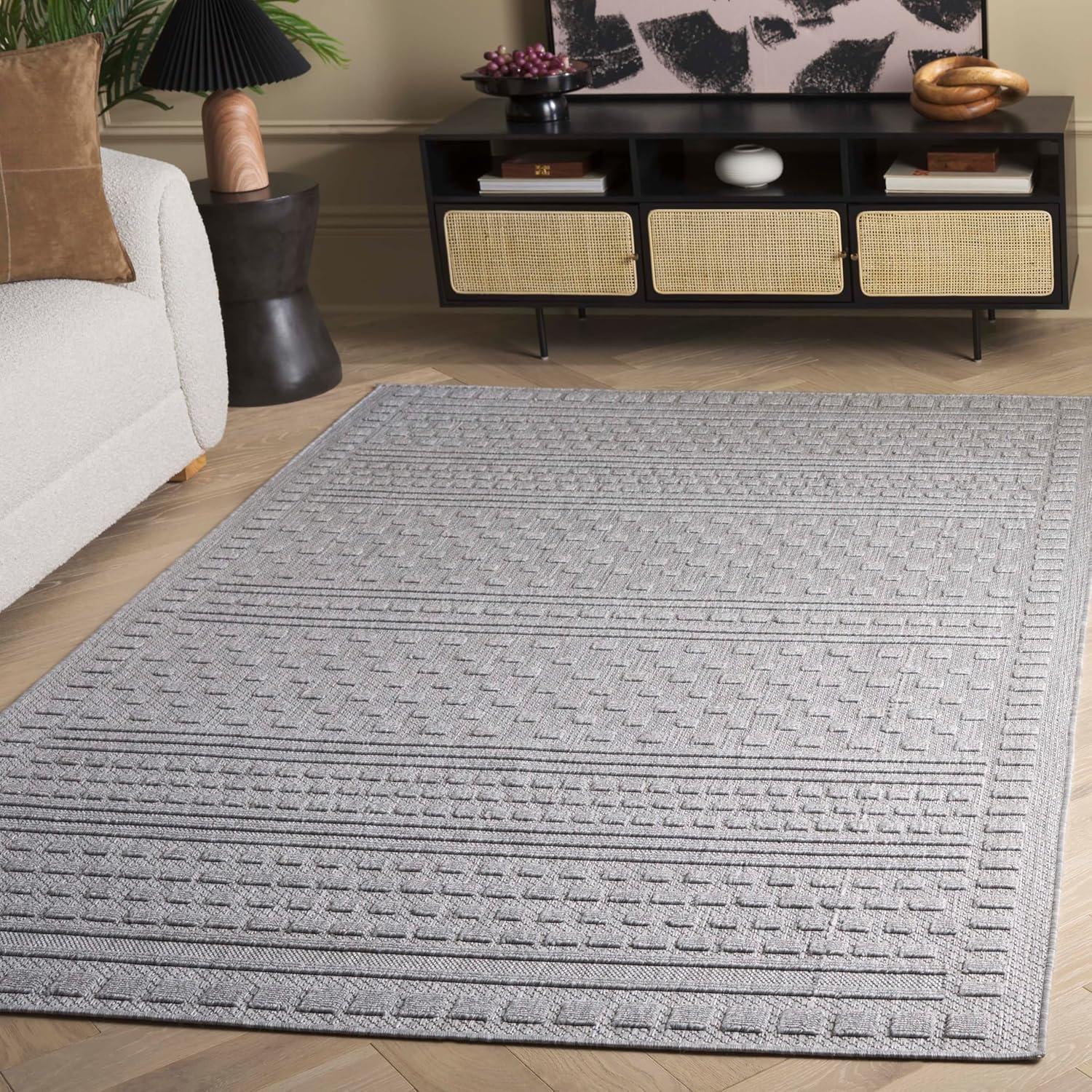 image:imageSAFAVIEH Washable Rug Outdoor Milos Collection 5 x 76 Beige NonShedding amp Easy to Clean Ideal for Patio Backyard Mudroom MLO110BGrey
