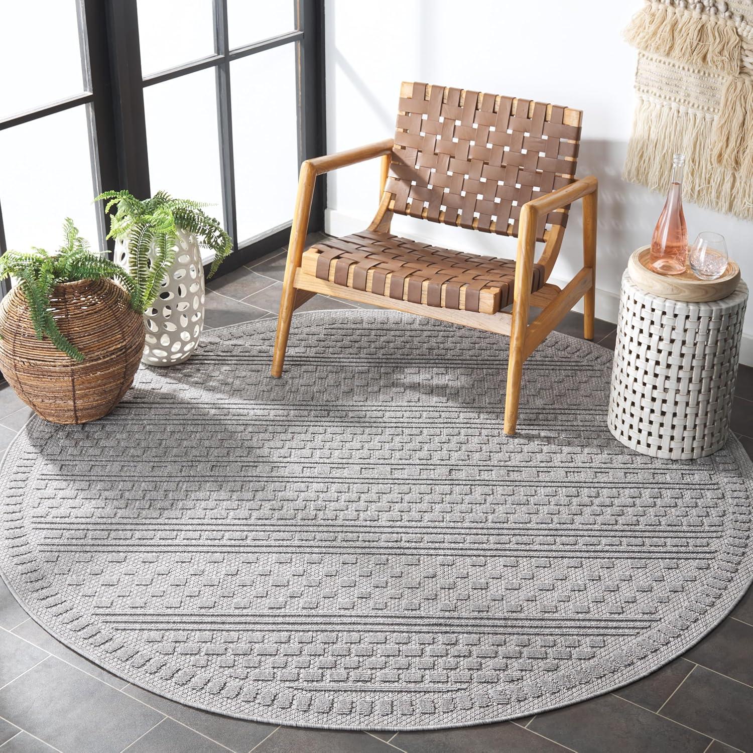 image:imageSAFAVIEH Washable Rug Outdoor Milos Collection 5 x 76 Beige NonShedding amp Easy to Clean Ideal for Patio Backyard Mudroom MLO110BGrey