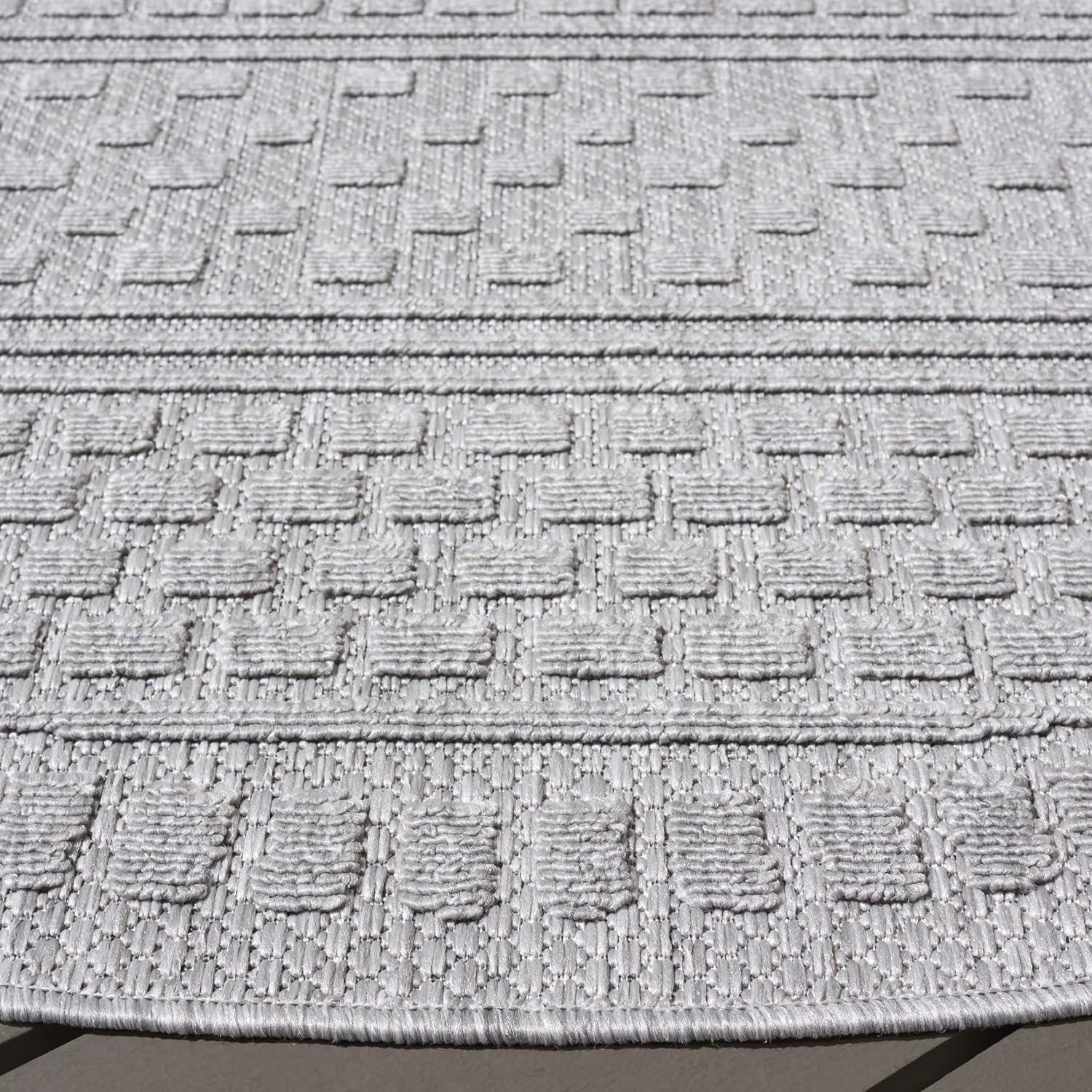 image:imageSAFAVIEH Washable Rug Outdoor Milos Collection 5 x 76 Beige NonShedding amp Easy to Clean Ideal for Patio Backyard Mudroom MLO110BGrey
