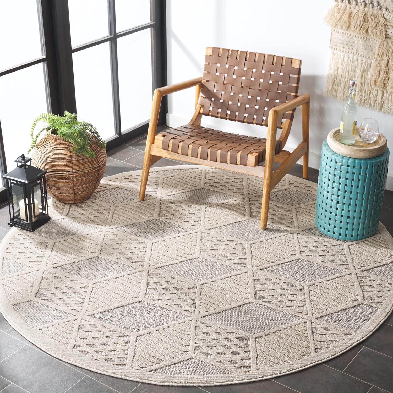 image:imageSAFAVIEH Washable Rug Outdoor Milos Collection 5 x 76 Ivory NonShedding amp Easy to Clean Ideal for Patio Backyard Mudroom MLO114AIvory